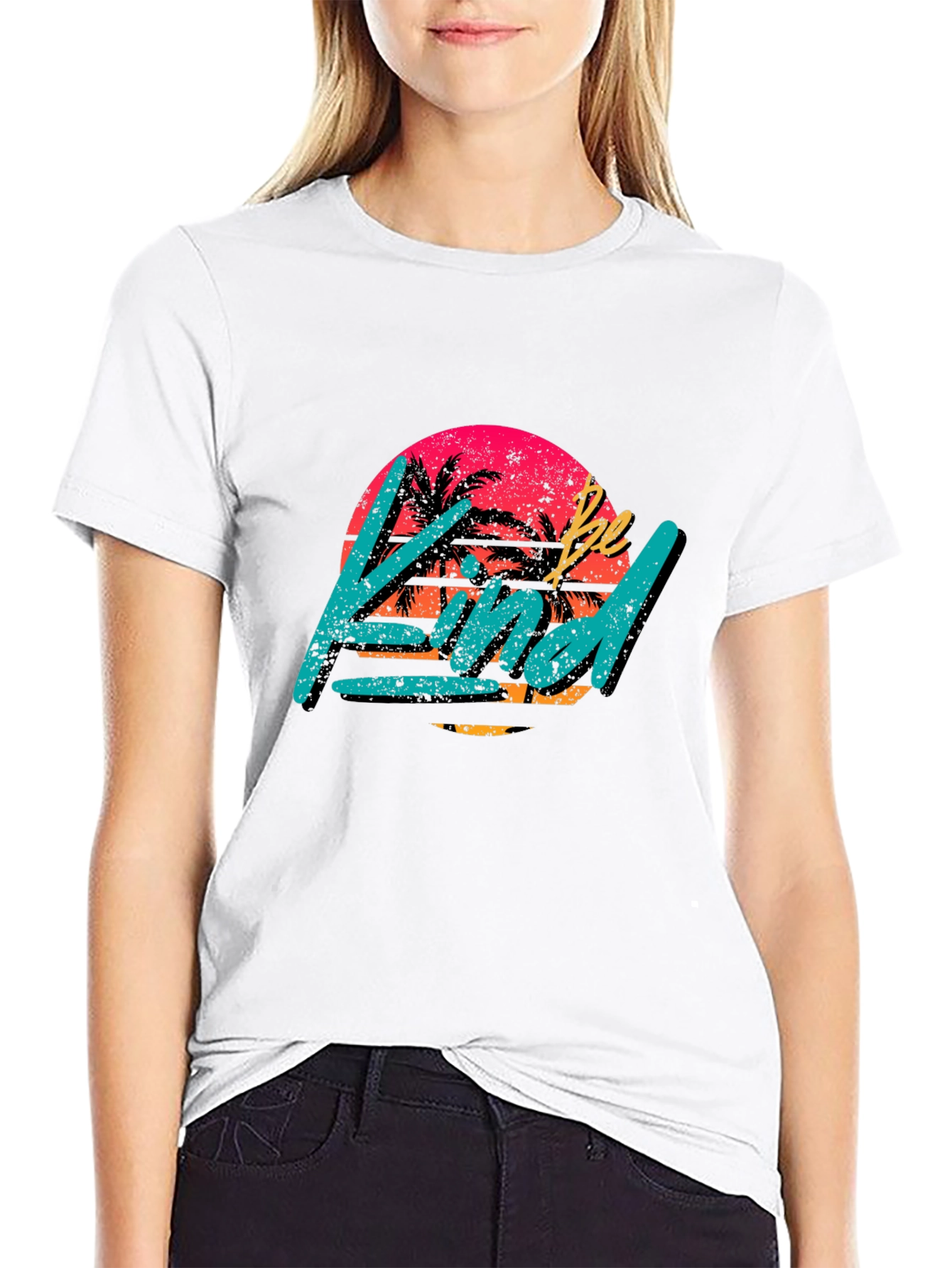 Be Kind Retro Graphic T-Shirt - Black