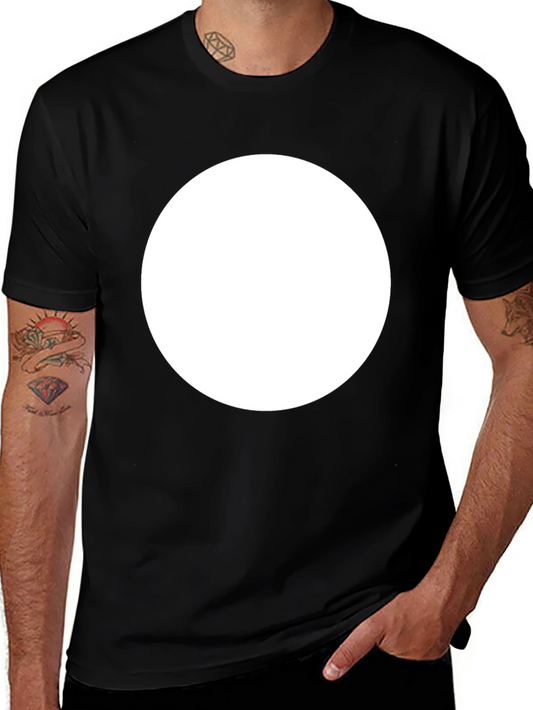Black Crew Neck T-Shirt with Customizable Print Area