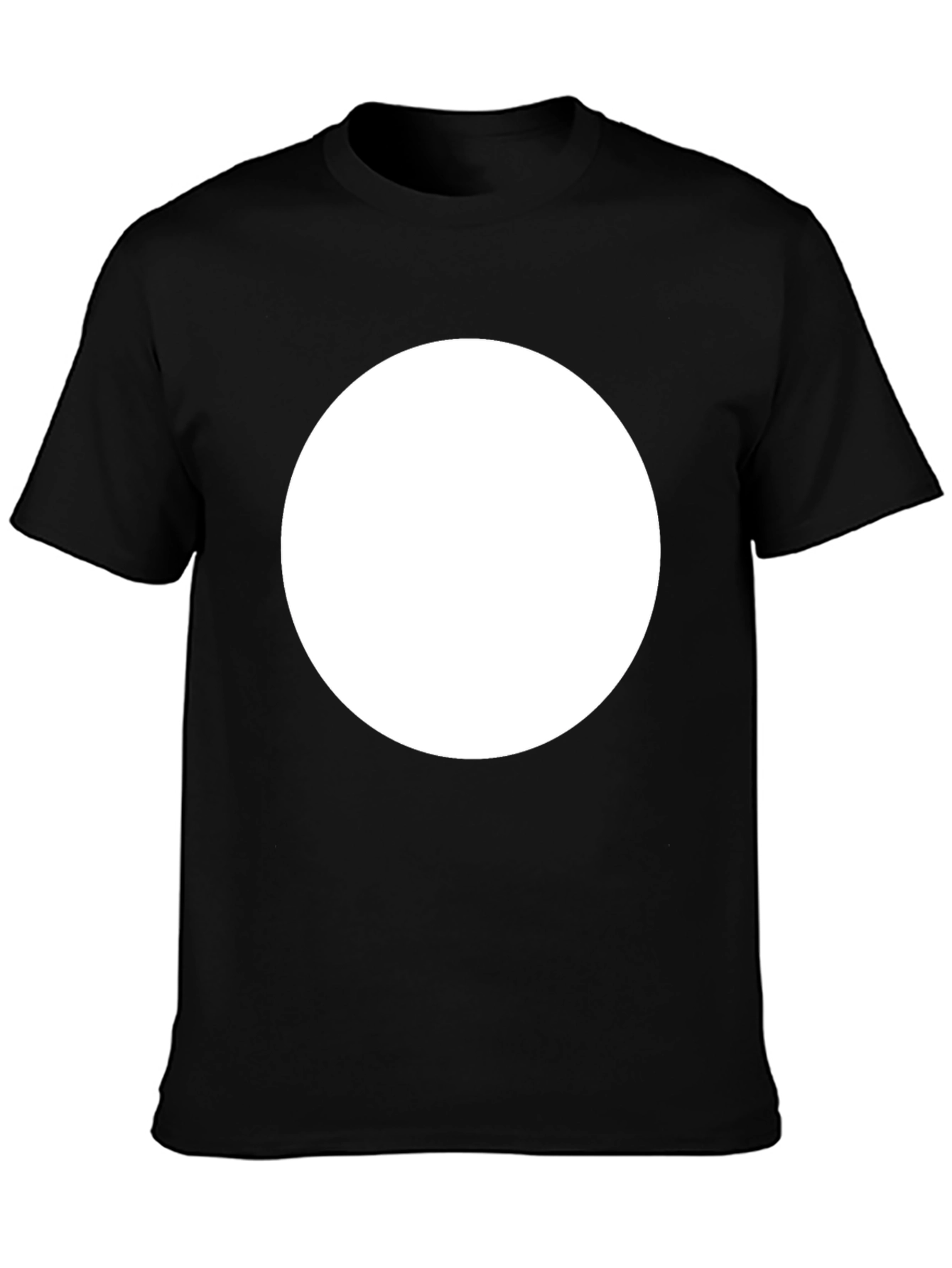 Black Crew Neck T-Shirt with Customizable Print Area