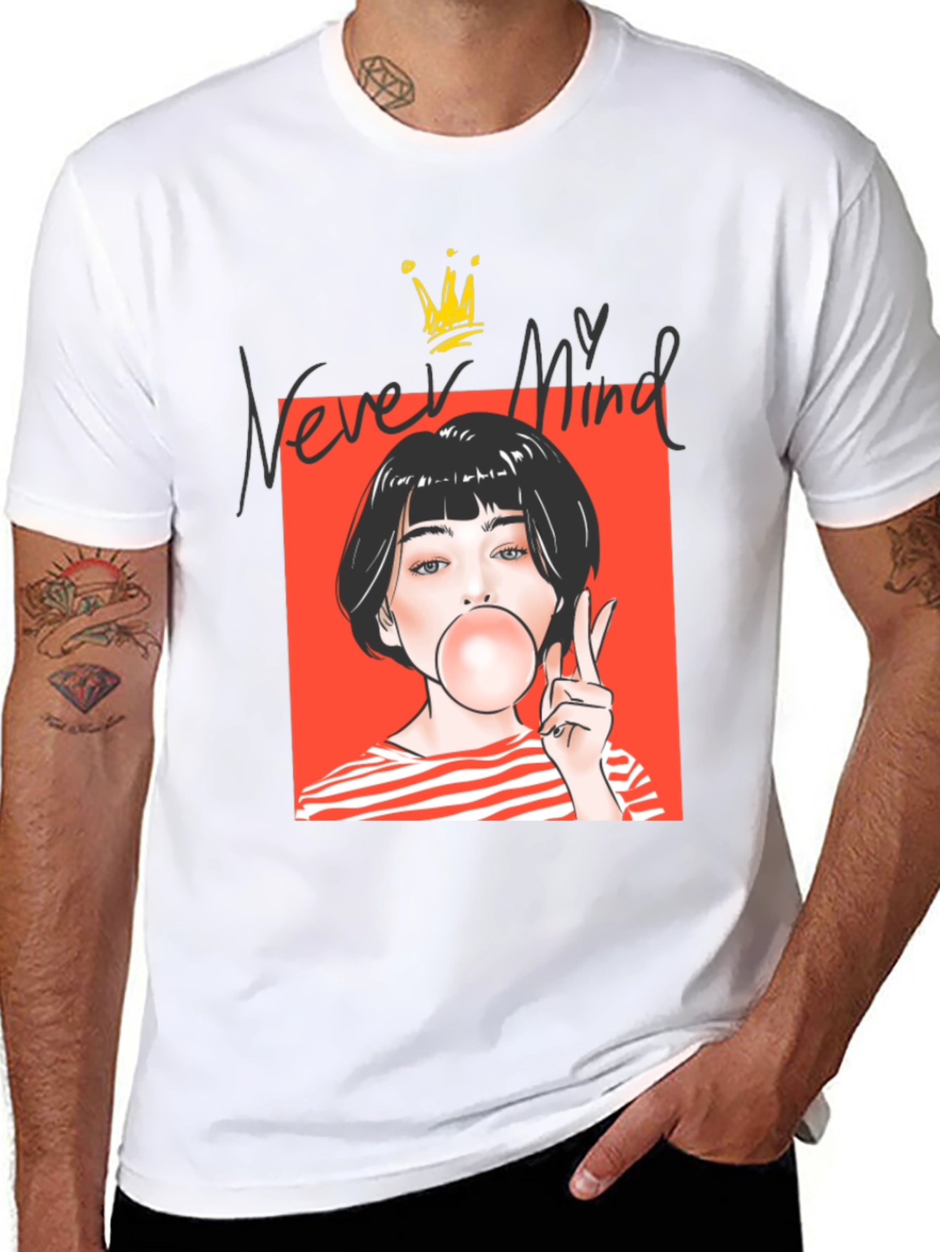 Never Mind Graphic Tee - Black Unisex T-Shirt