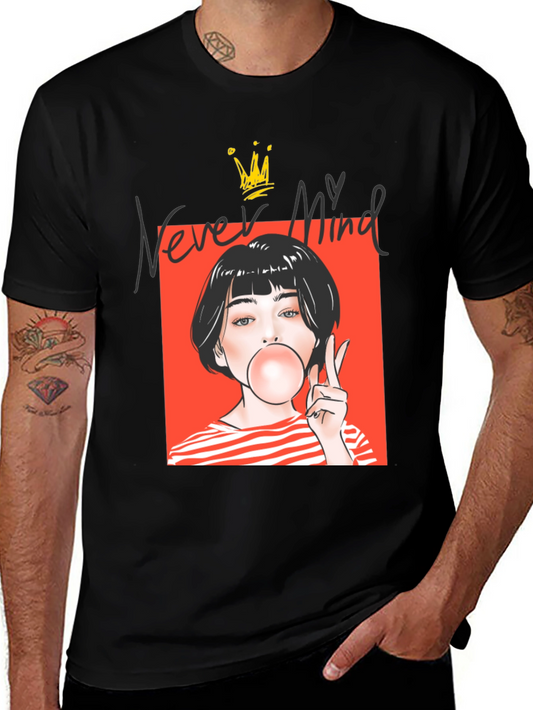 Never Mind Graphic Tee - Black Unisex T-Shirt
