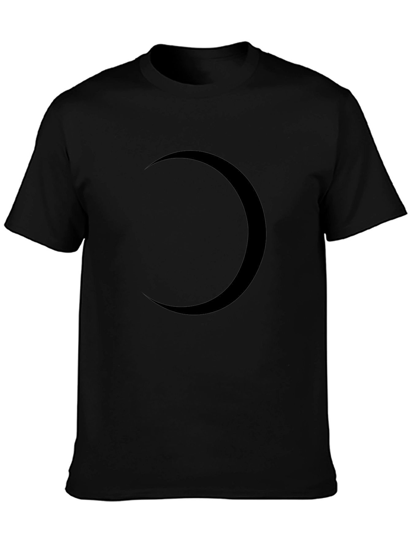 Black Crescent Moon Graphic Tee - Modern Style