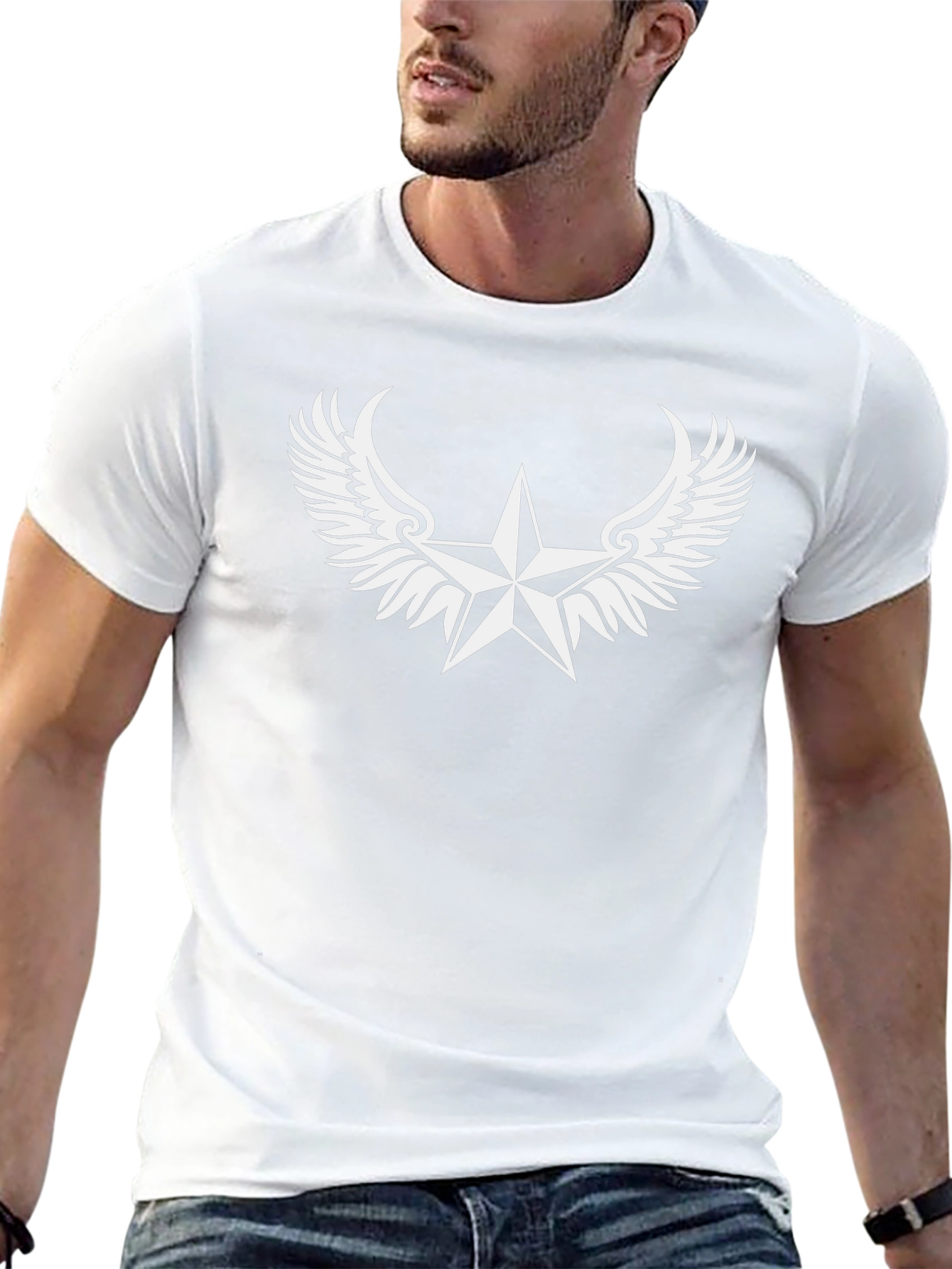 Winged Star Graphic Tee - Black