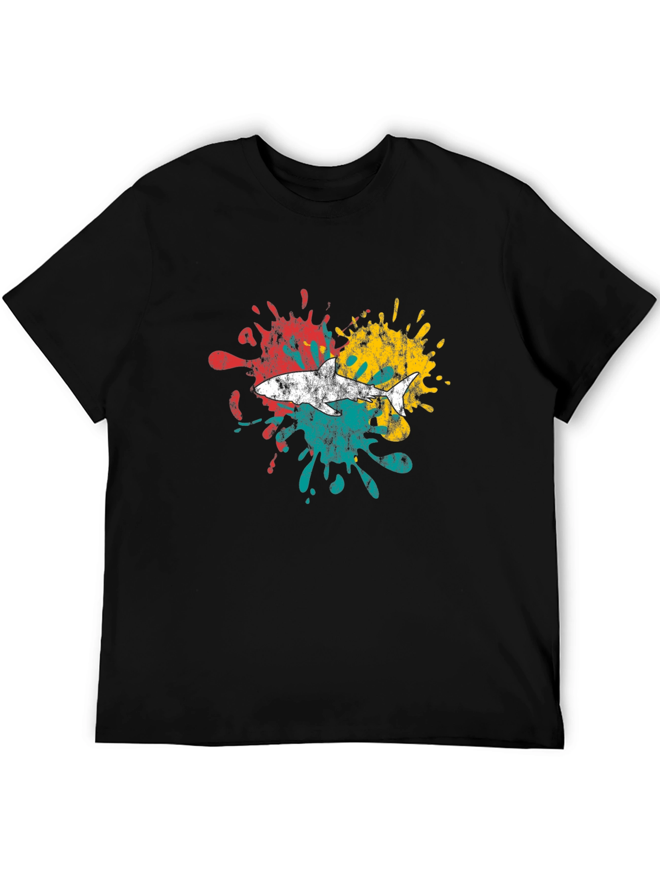 Shark Splash Graphic Black Tee