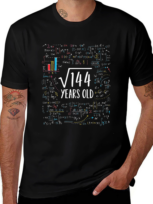 Math Equation Birthday T-Shirt - Root 144 Years Old