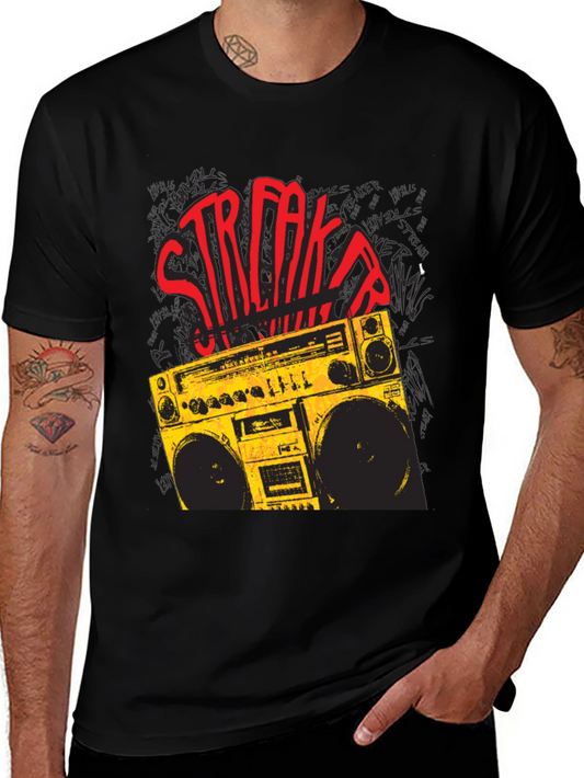 Retro Boombox Graphic T-Shirt - Vintage Music Lover Tee