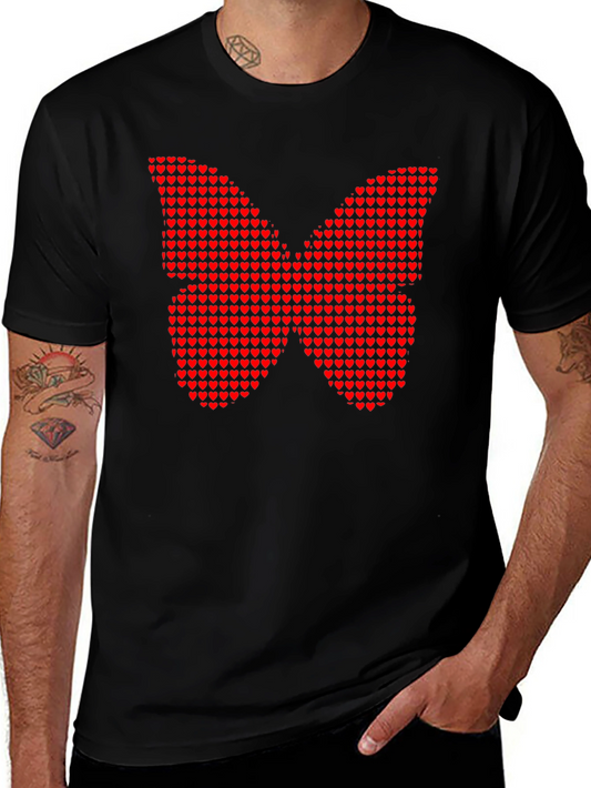 Heart Butterfly Graphic Tee - Trendy Style