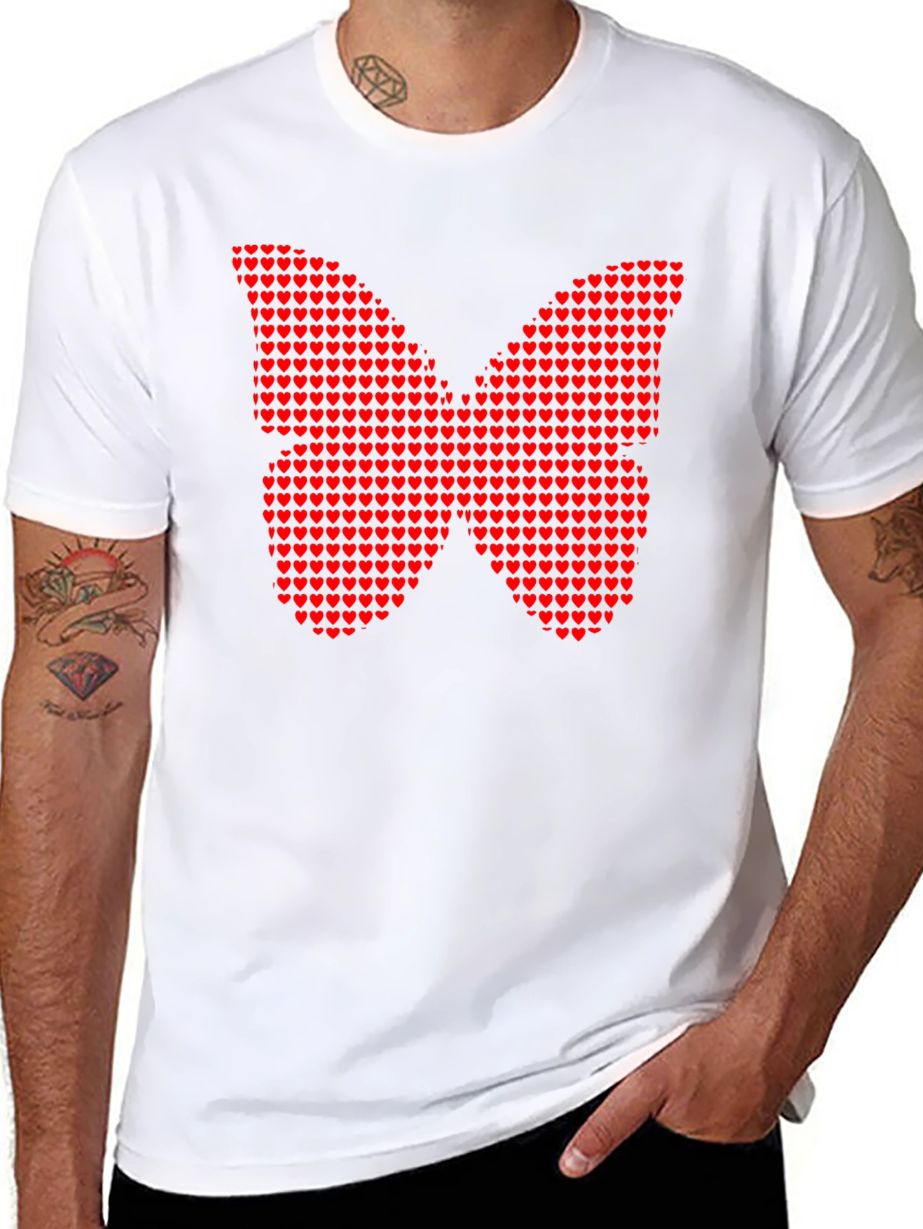 Heart Butterfly Graphic Tee - Trendy Style