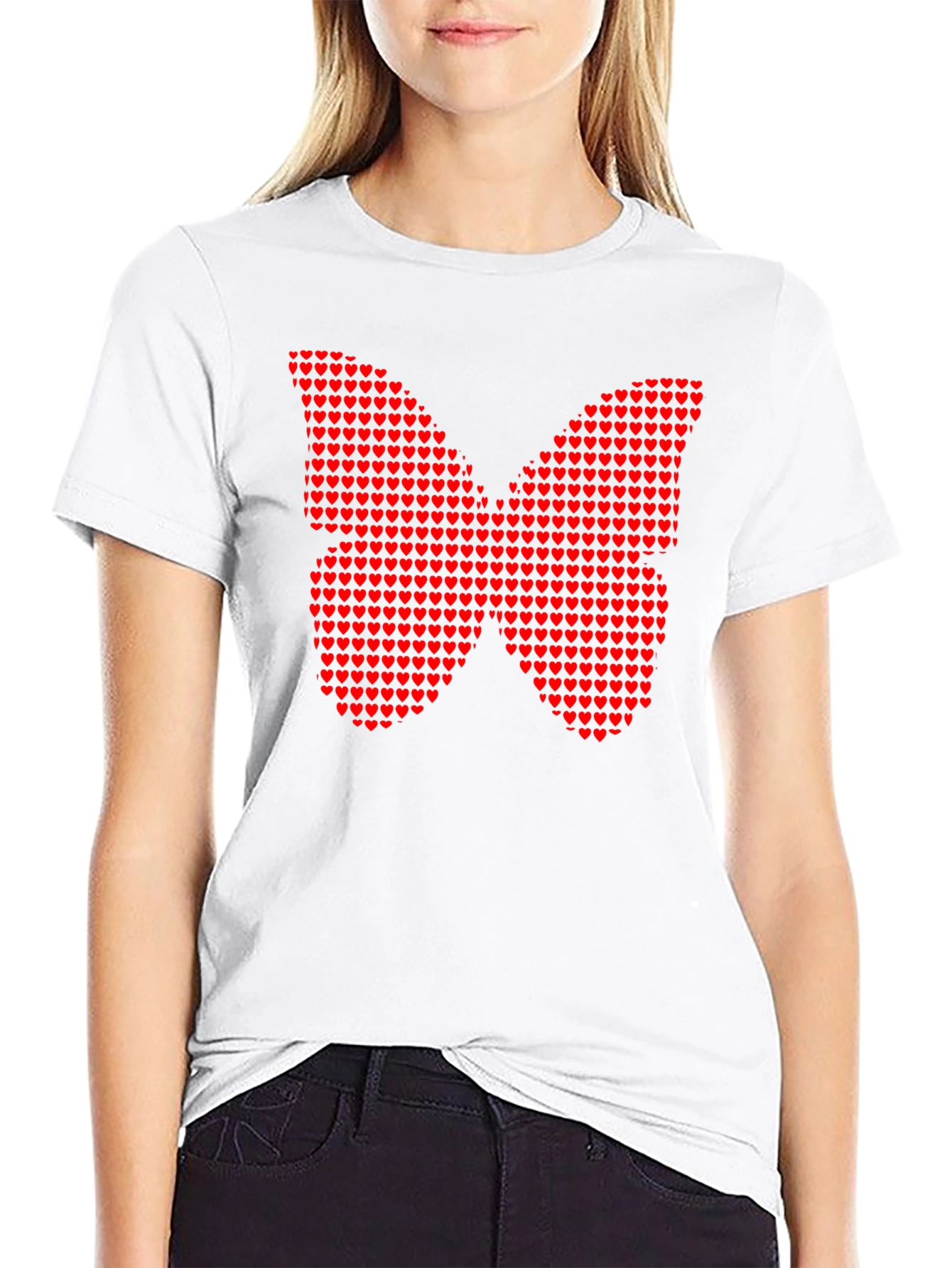 Heart Butterfly Graphic Tee - Trendy Style