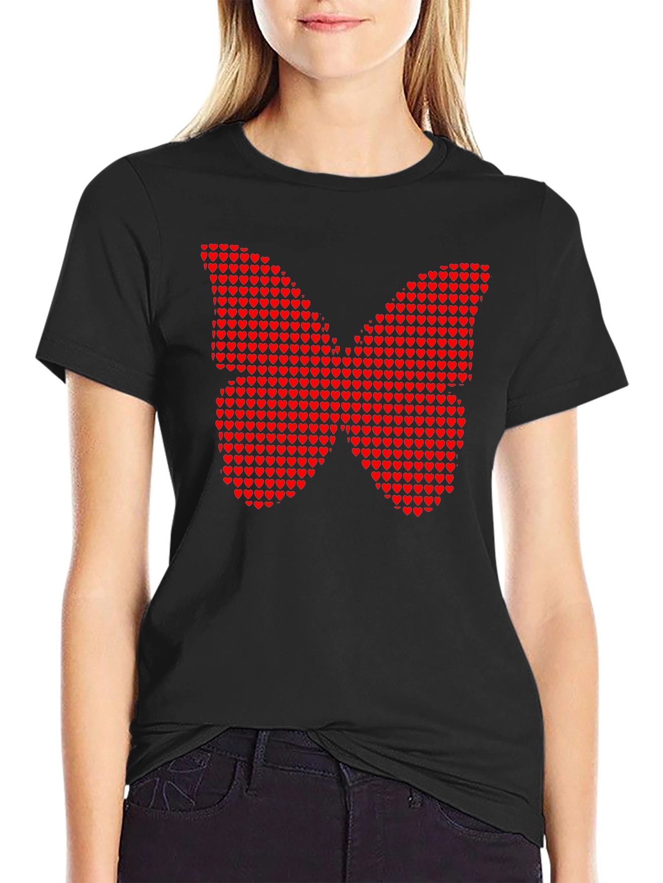 Heart Butterfly Graphic Tee - Trendy Style