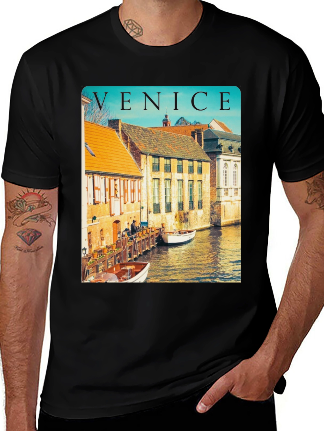 Venice Cityscape Graphic Tee - Classic Travel Shirt