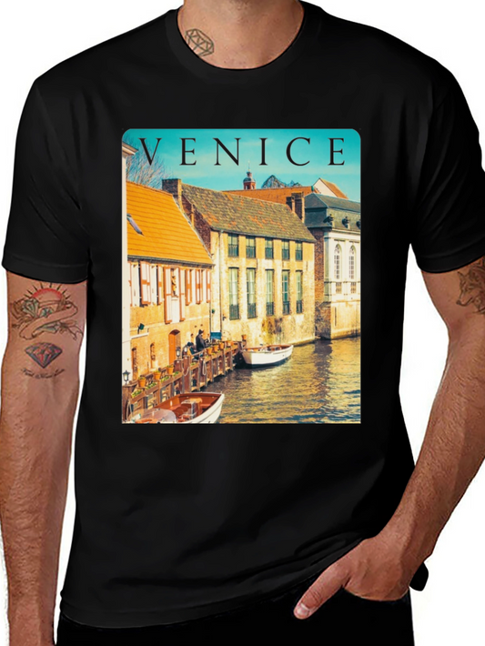 Venice Cityscape Graphic Tee - Classic Travel Shirt