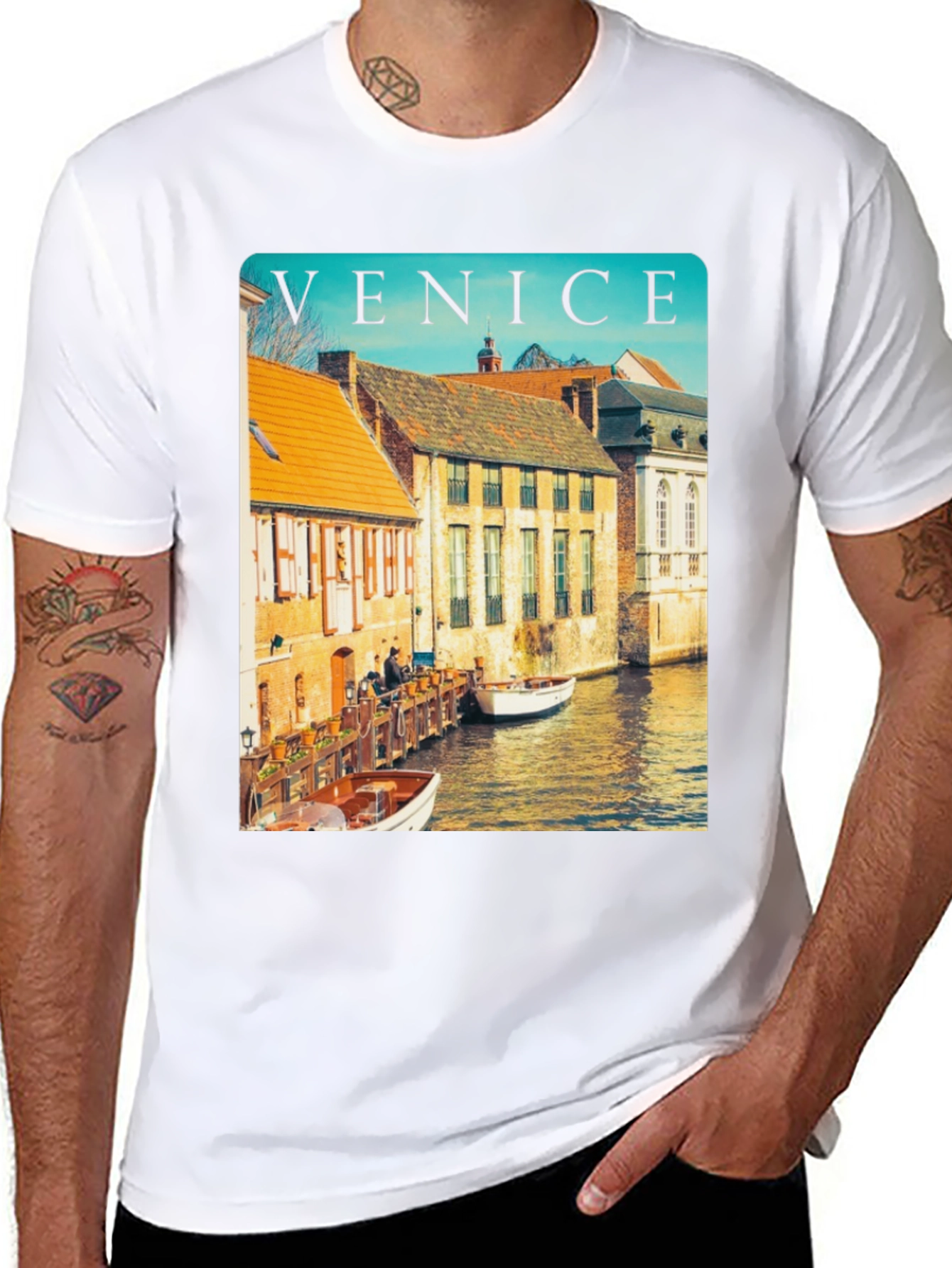 Venice Cityscape Graphic Tee - Classic Travel Shirt