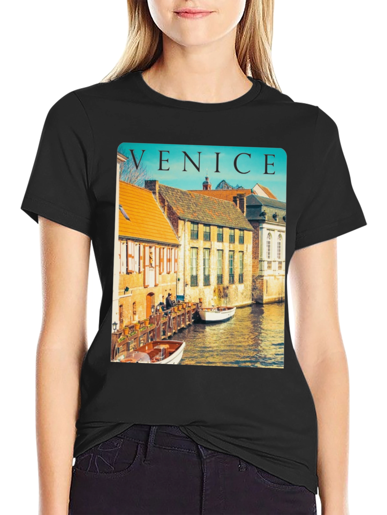 Venice Cityscape Graphic Tee - Classic Travel Shirt