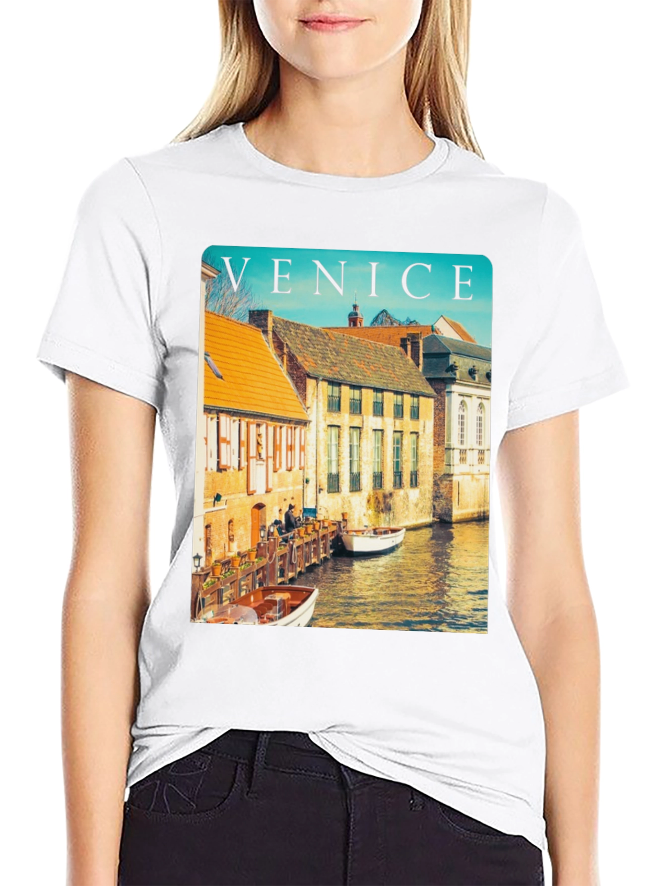 Venice Cityscape Graphic Tee - Classic Travel Shirt