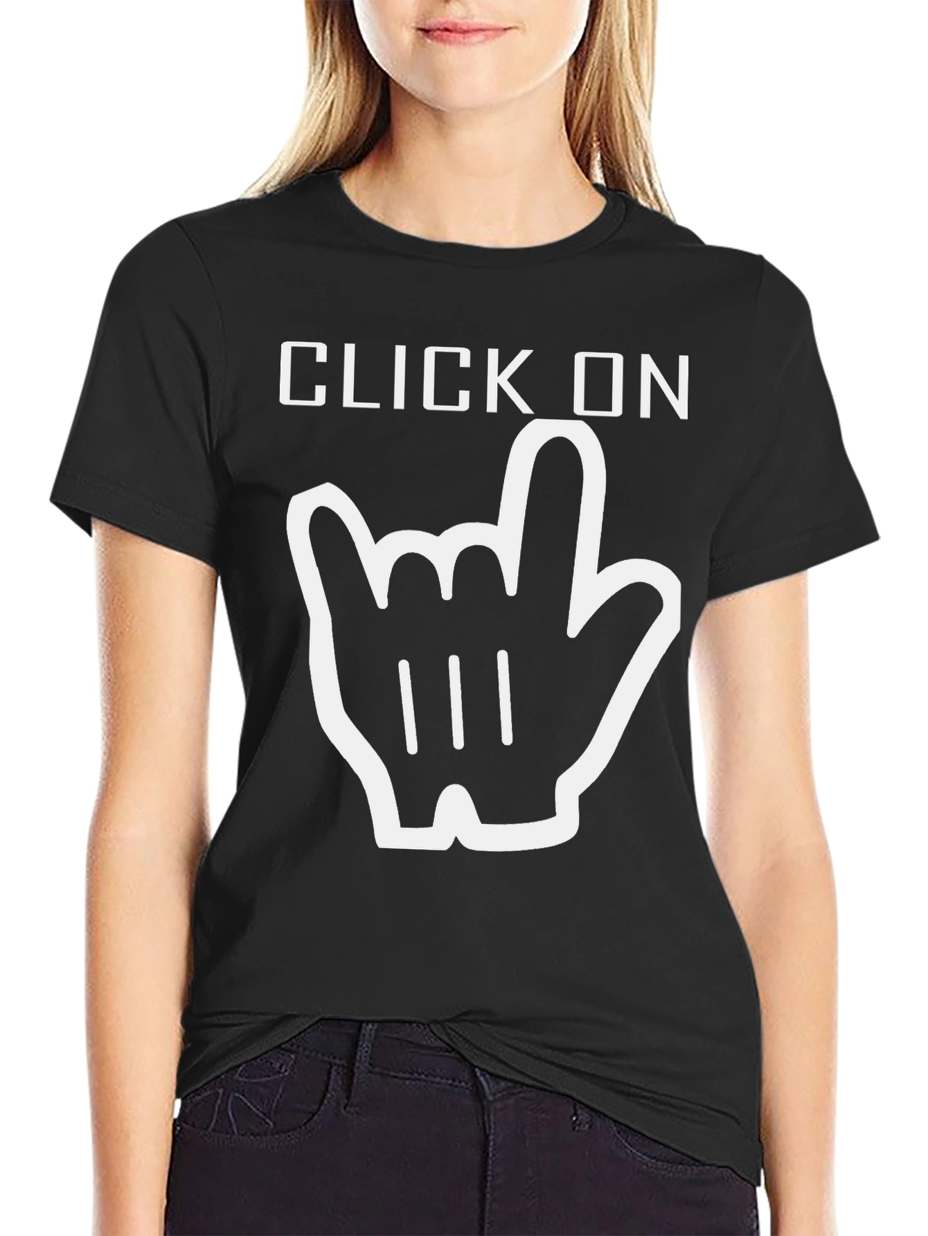 Click On Graphic Tee - Rock On Gesture