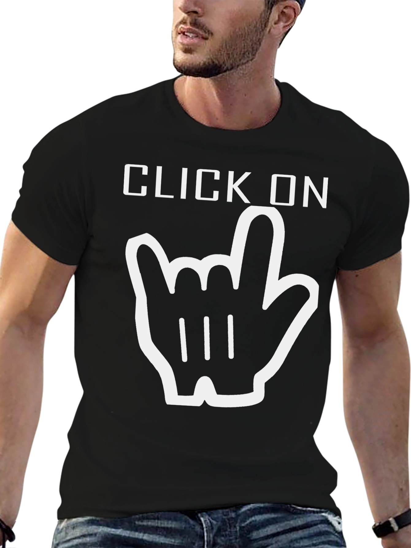 Click On Graphic Tee - Rock On Gesture