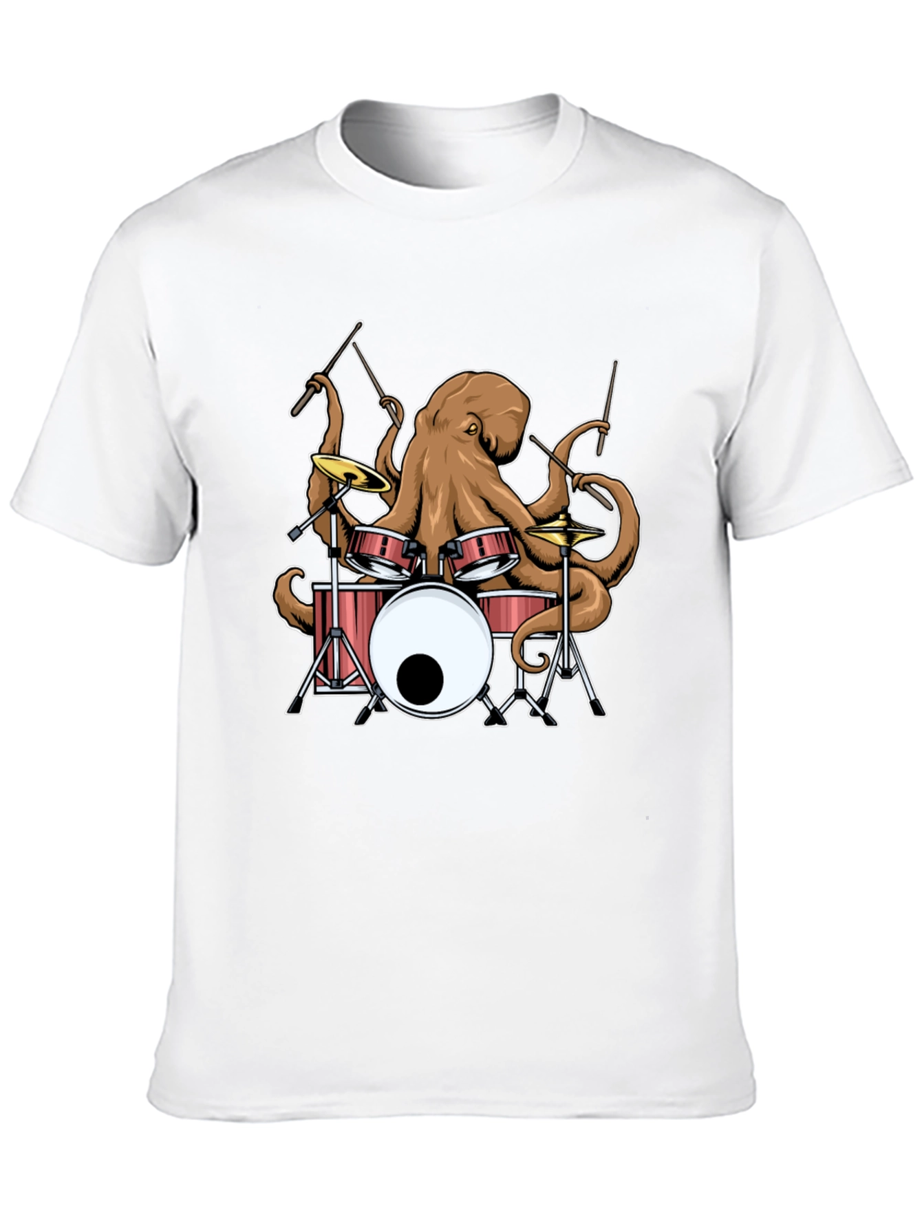 Octopus Drummer Black Graphic T-Shirt