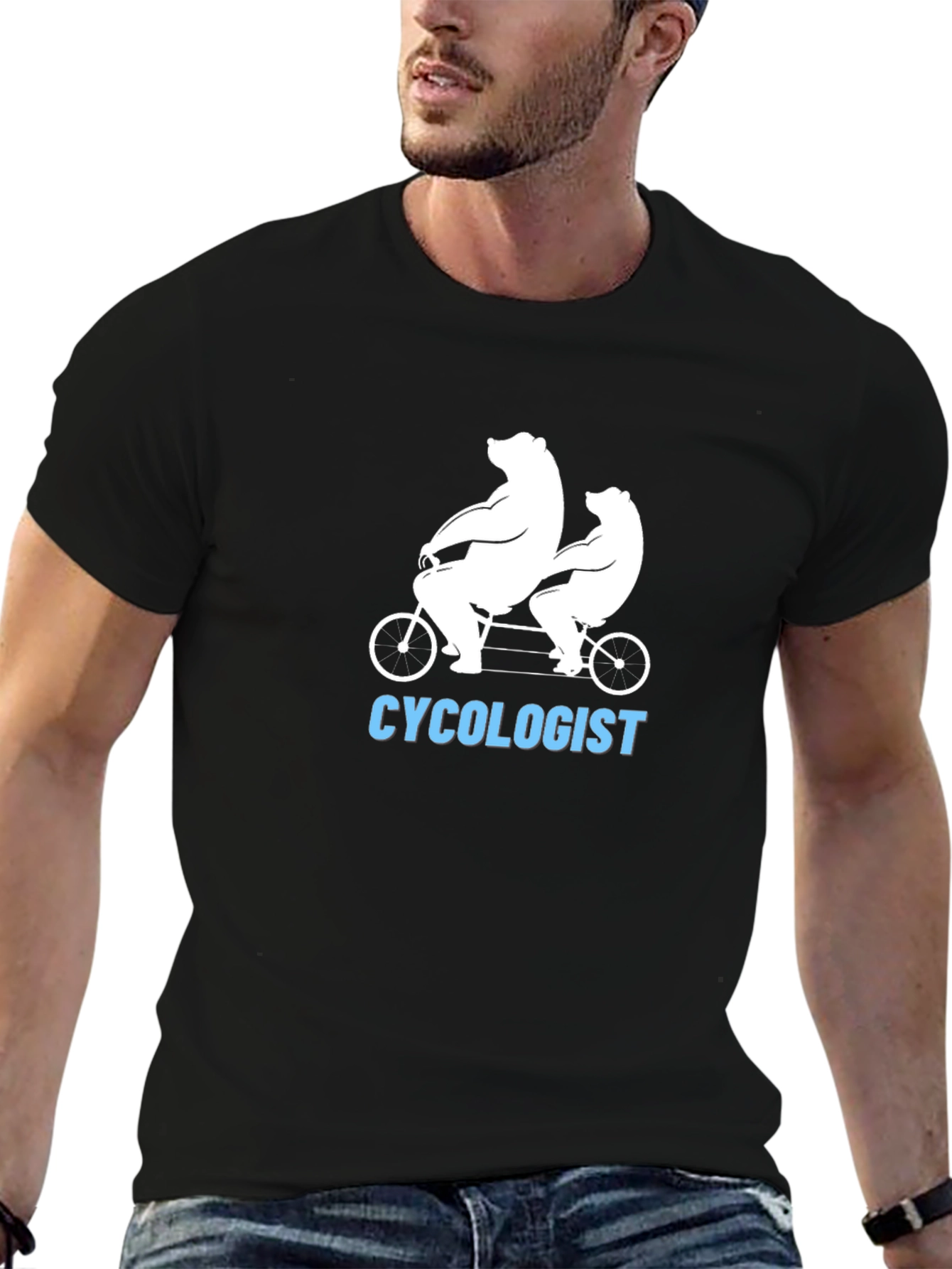 Cycolologist T-Shirt - Bear Tandem Bike Tee