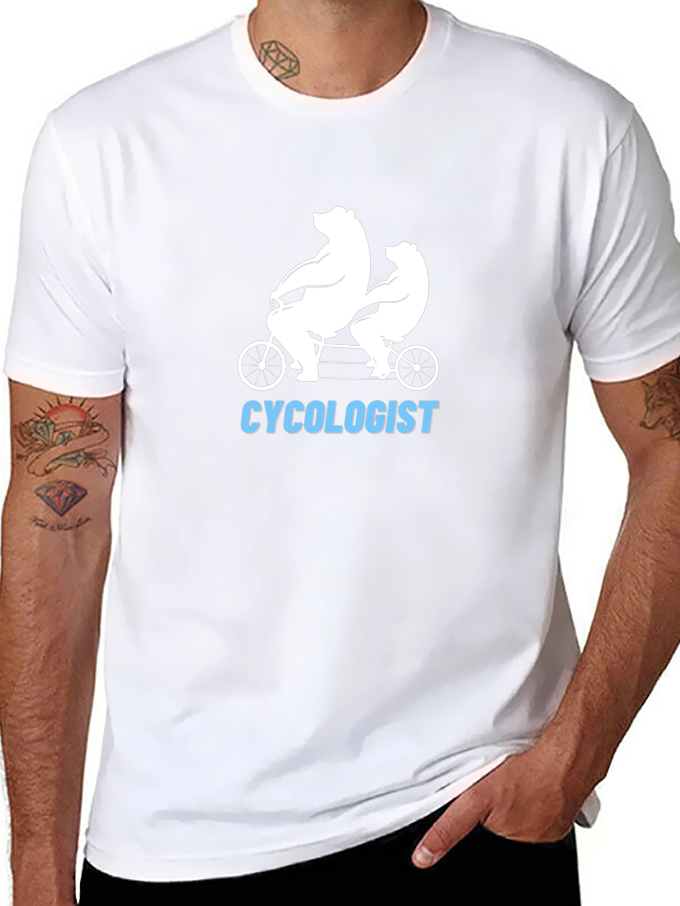 Cycolologist T-Shirt - Bear Tandem Bike Tee