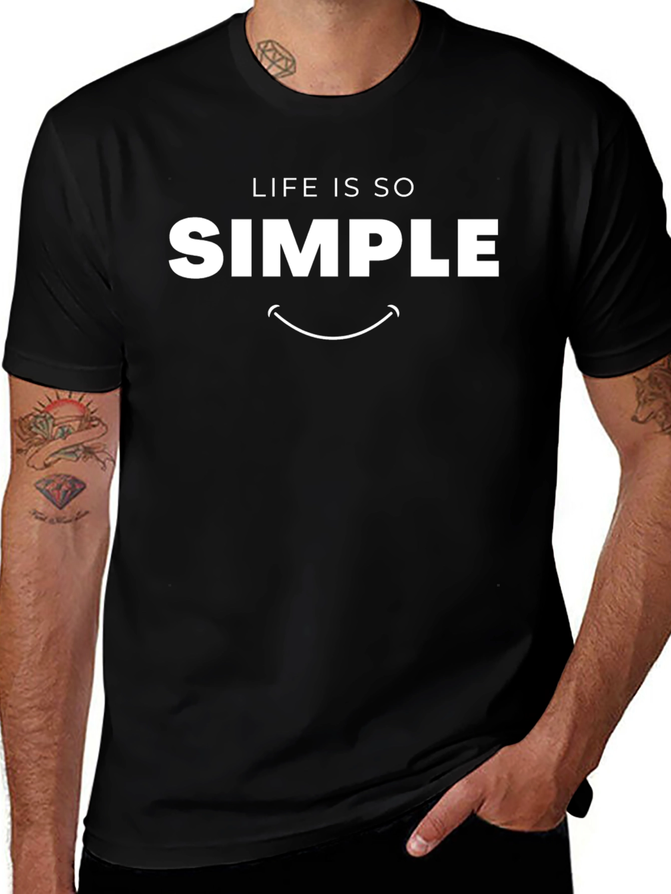 Life Is So Simple Graphic Tee - Black T-Shirt
