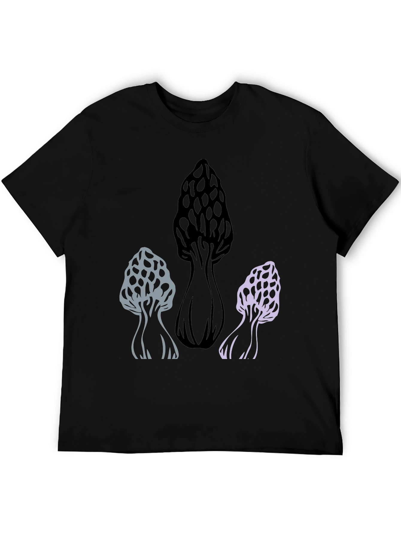 Mushroom Graphic Tee - Black Cotton Blend