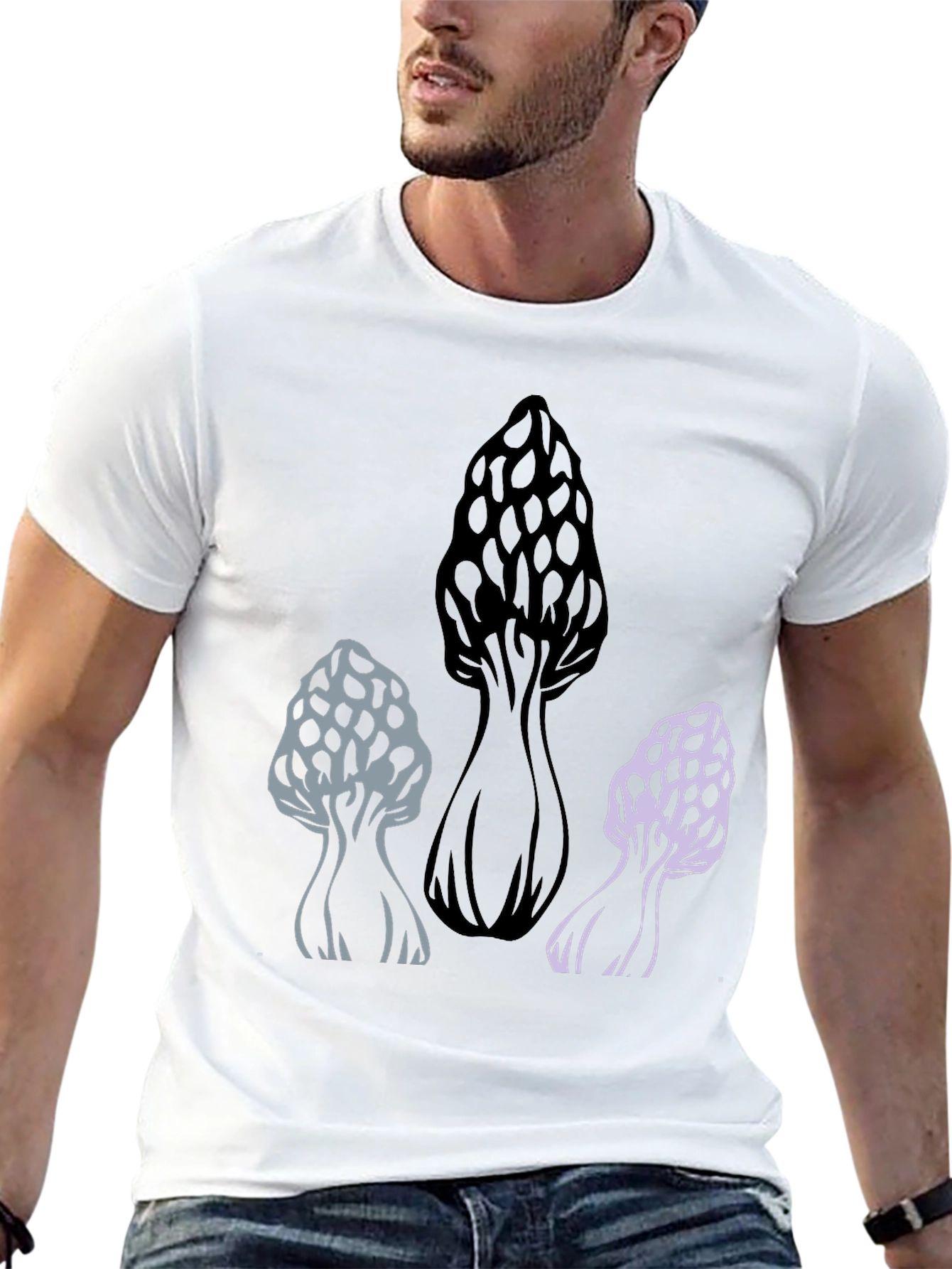 Mushroom Graphic Tee - Black Cotton Blend