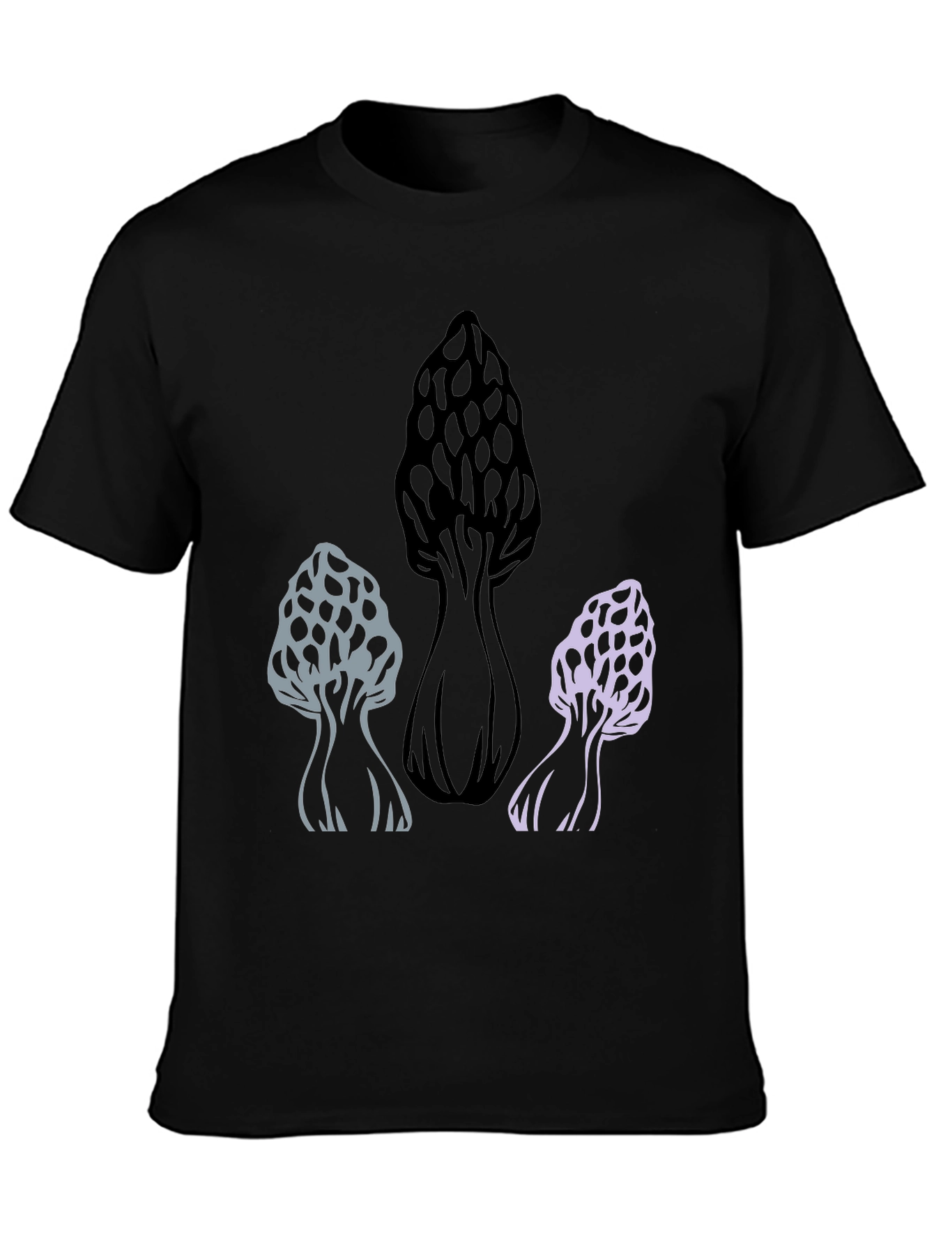 Mushroom Graphic Tee - Black Cotton Blend