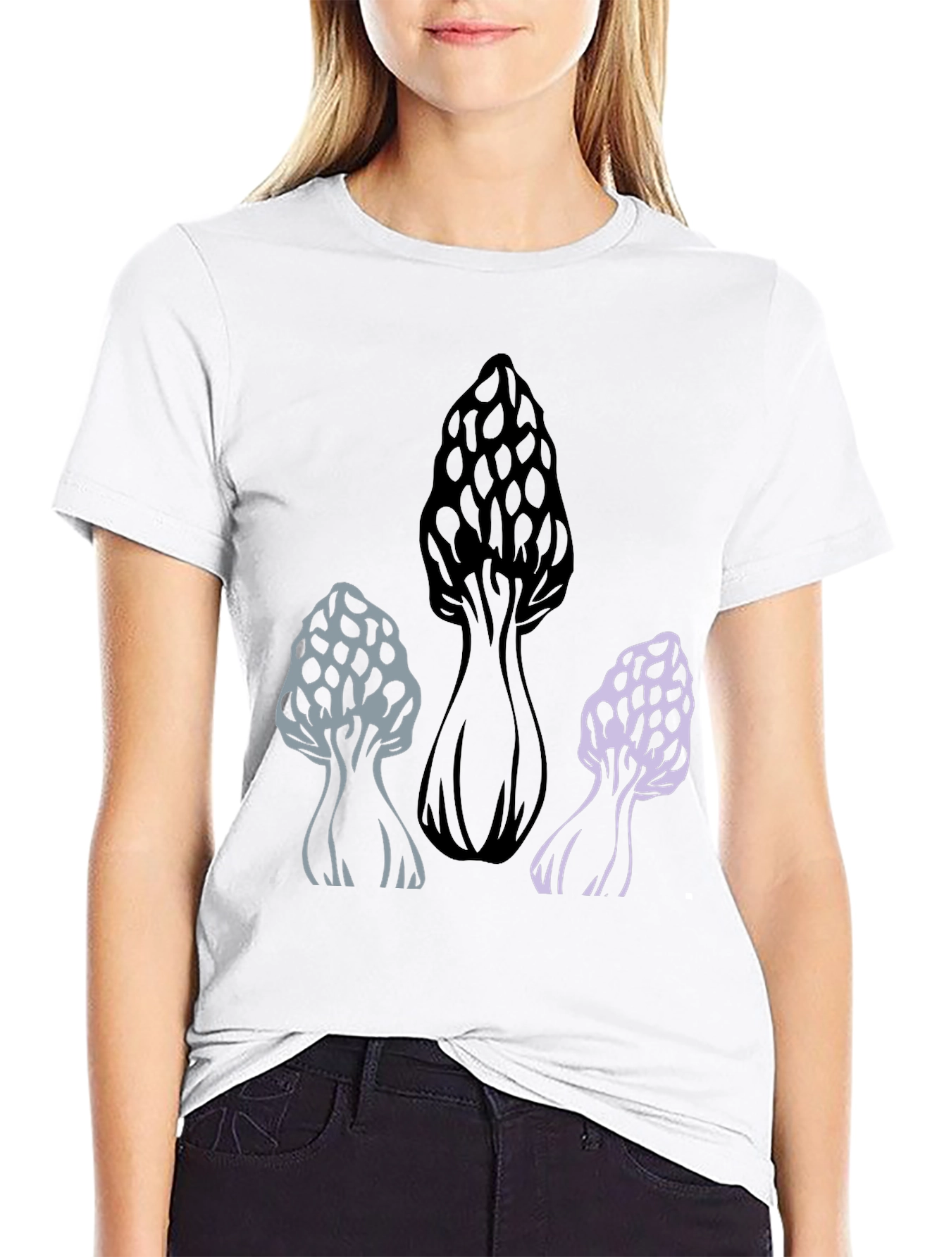 Mushroom Graphic Tee - Black Cotton Blend