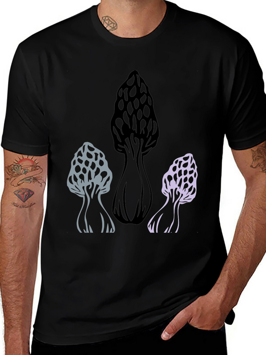 Mushroom Graphic Tee - Black Cotton Blend