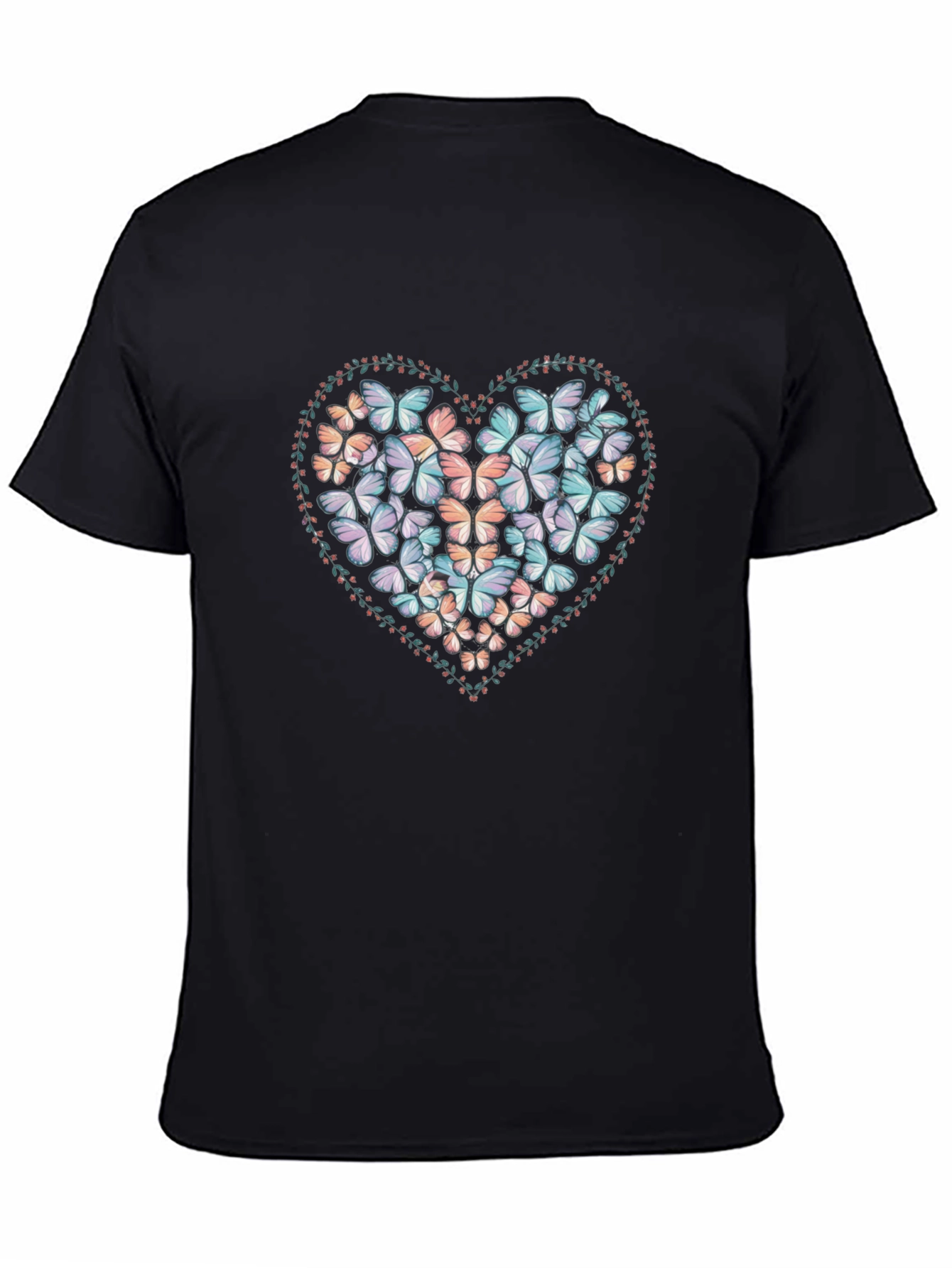 Butterfly Heart Graphic Tee - Black