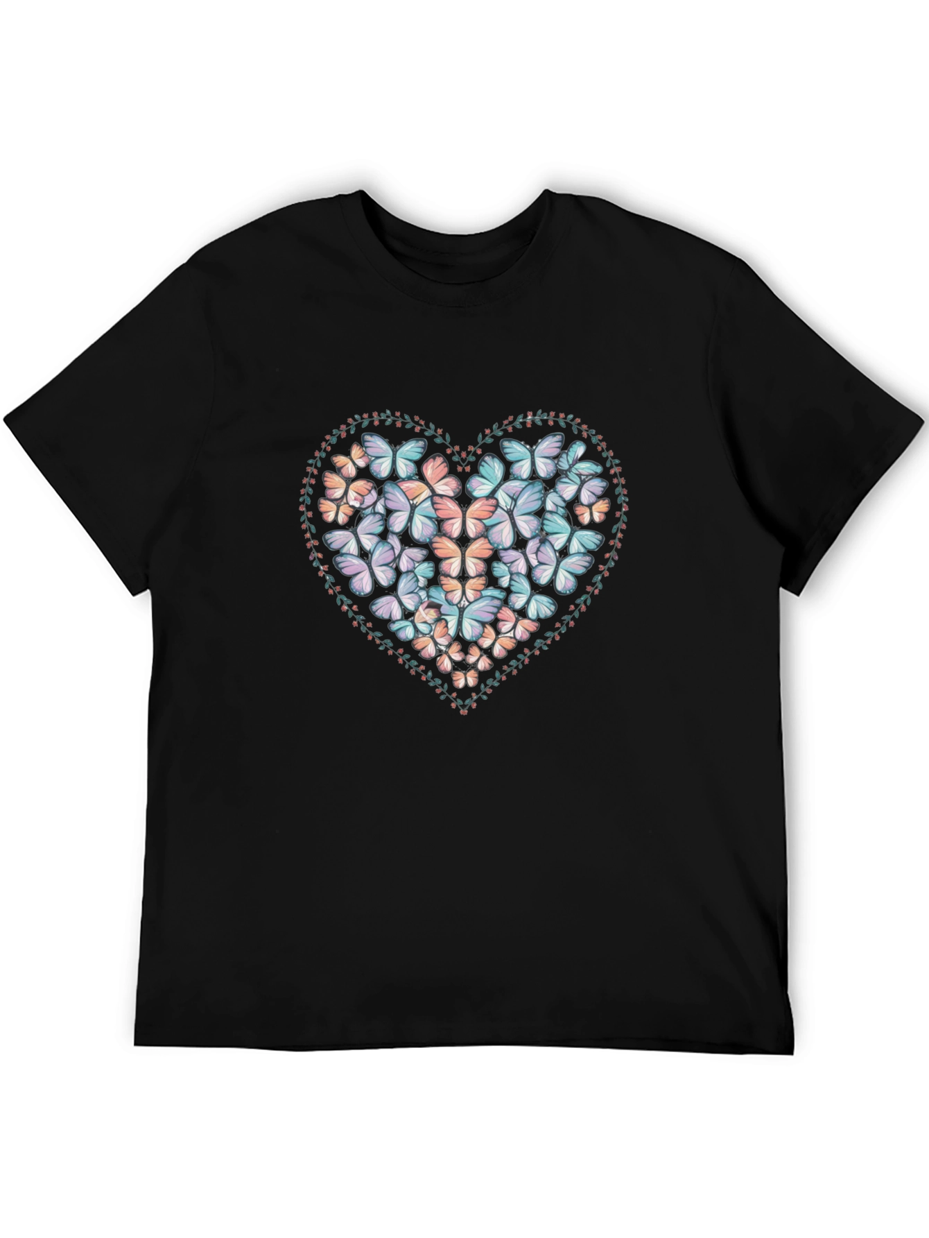 Butterfly Heart Graphic Tee - Black