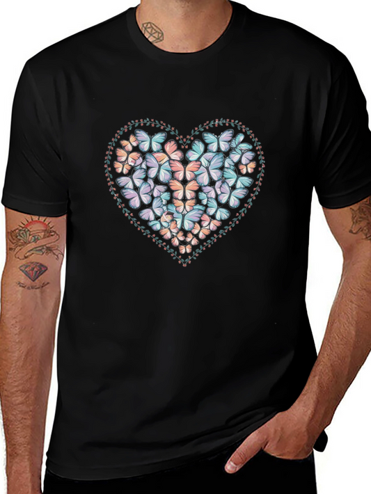 Butterfly Heart Graphic Tee - Black