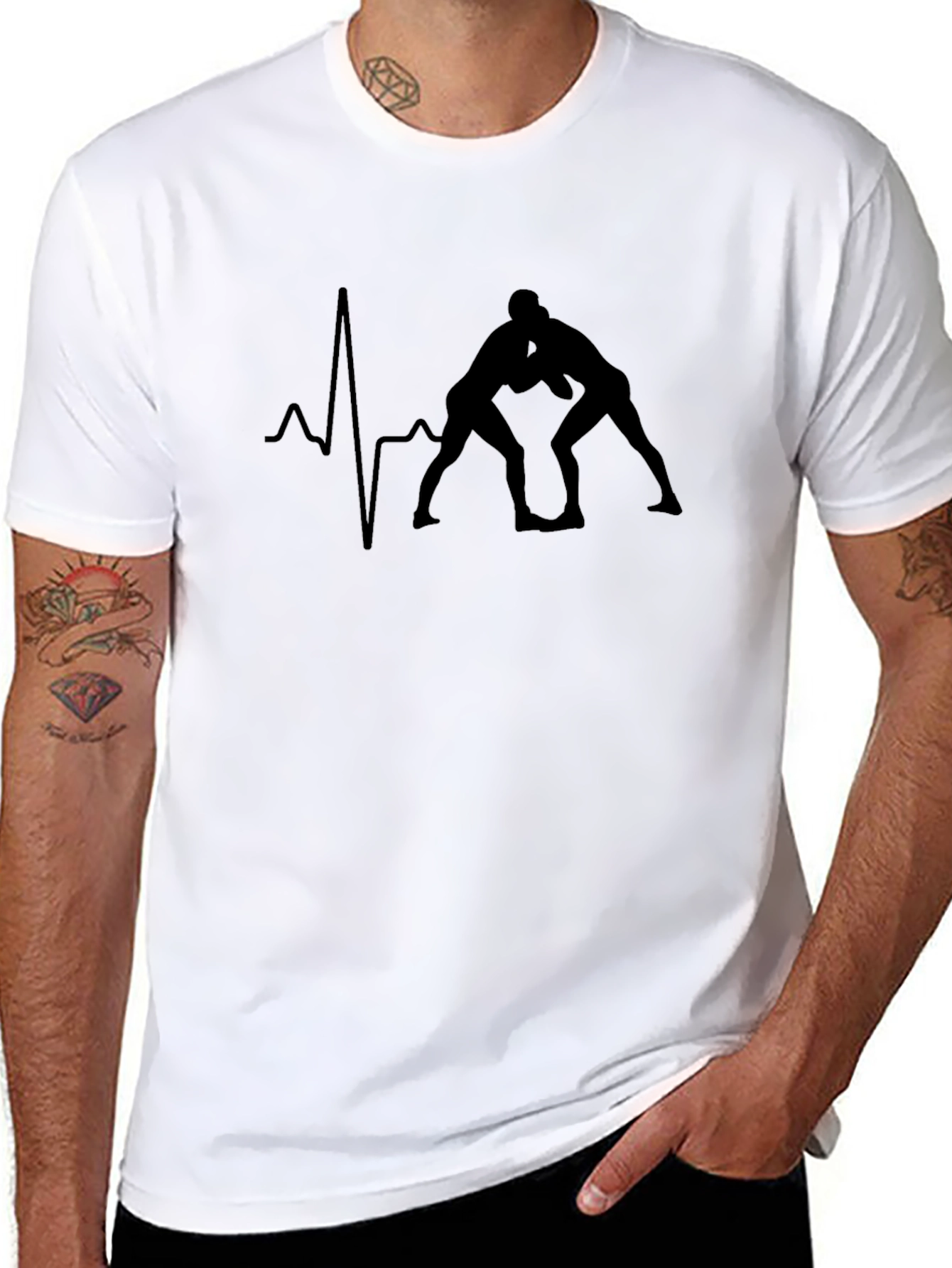 Wrestling Heartbeat T-Shirt - Wrestler Tee