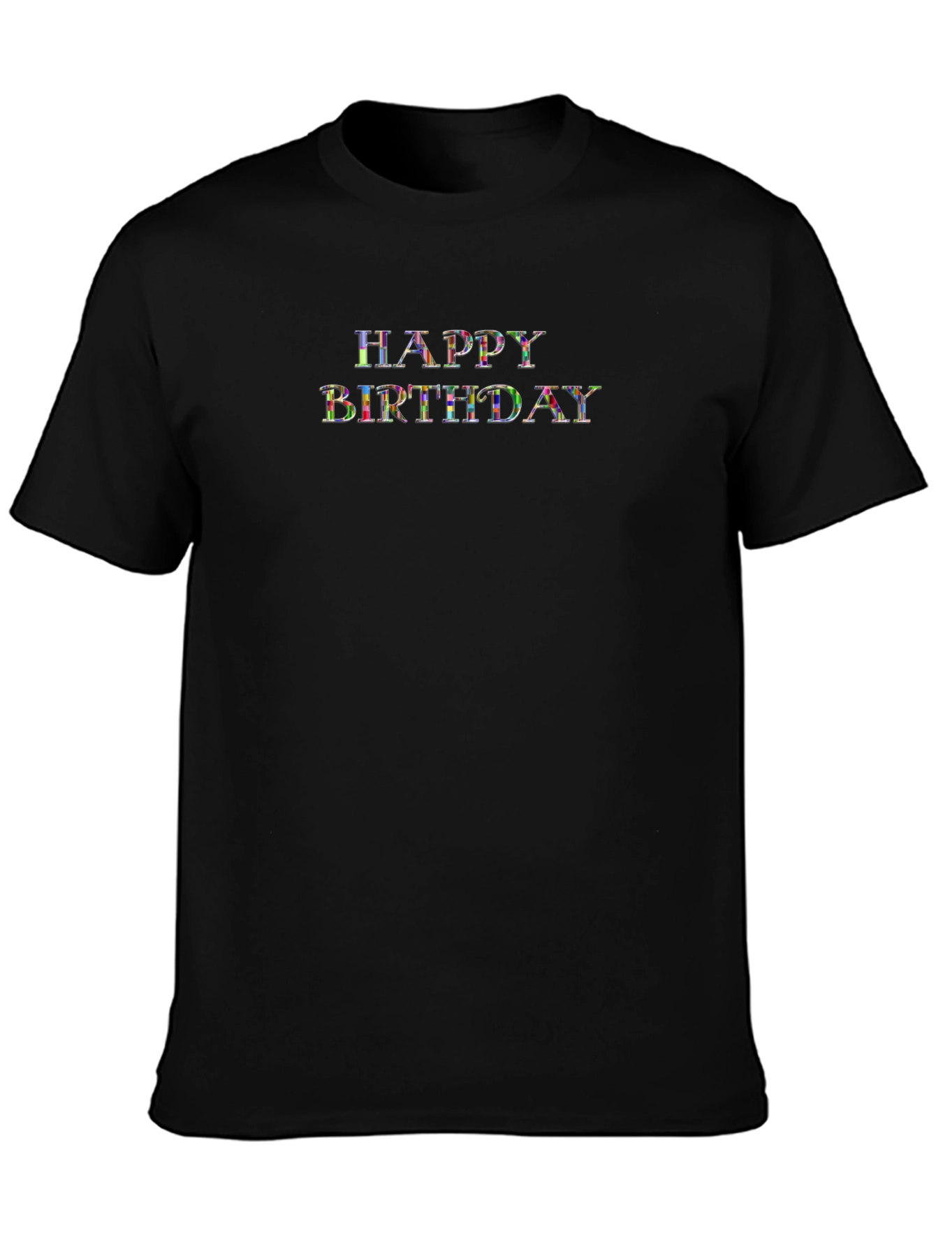 Happy Birthday Graphic Black T-Shirt