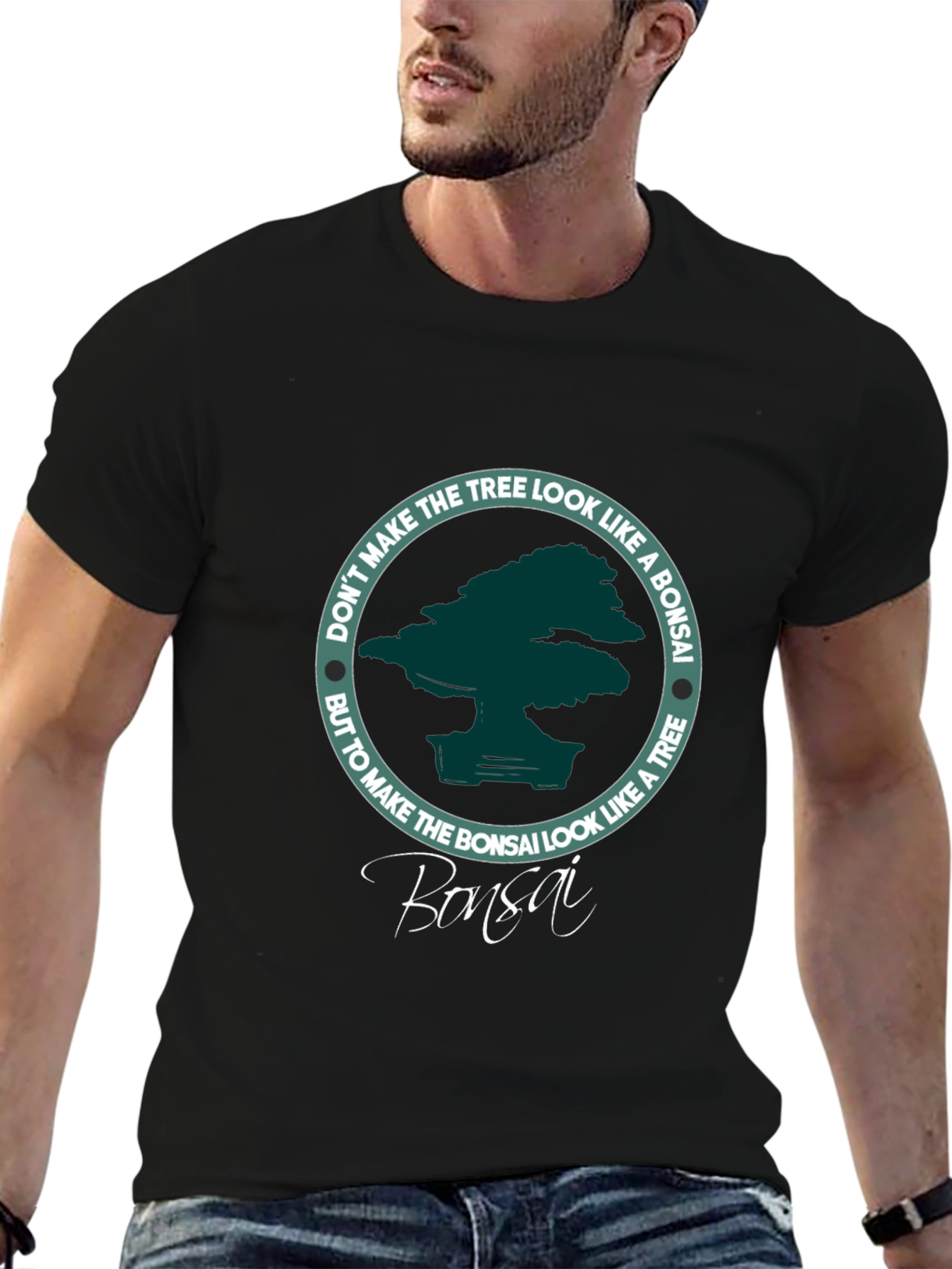Bonsai Tree Graphic Tee - Mens Black T-Shirt