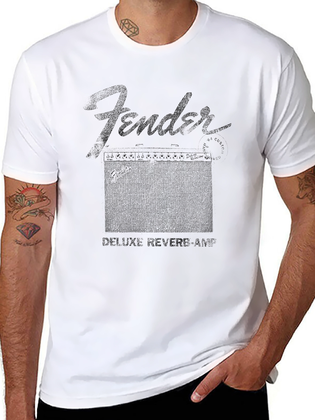Fender Deluxe Reverb Amp Black T-Shirt