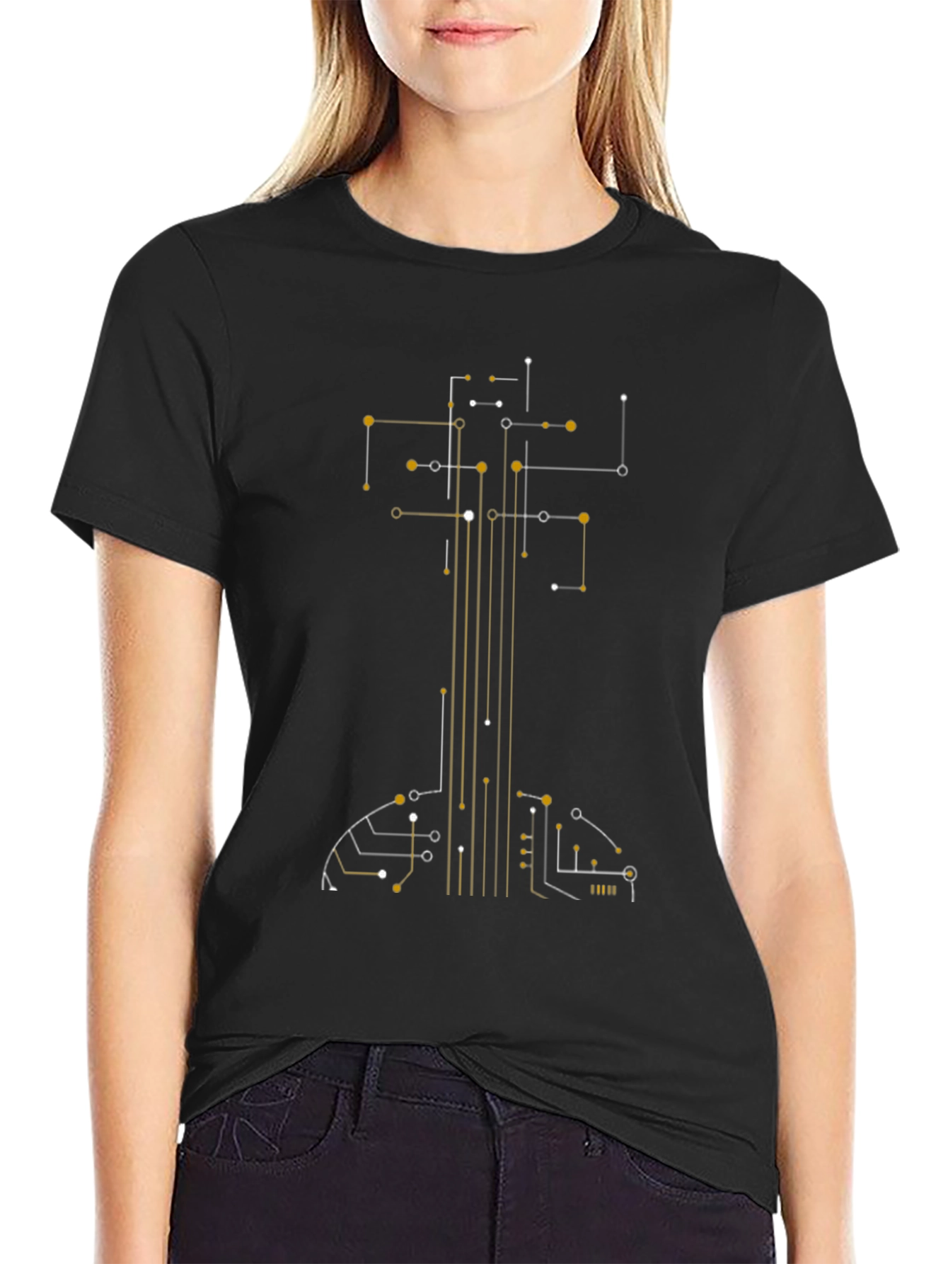 Circuit Guitar Graphic Tee - Modern Musician Style