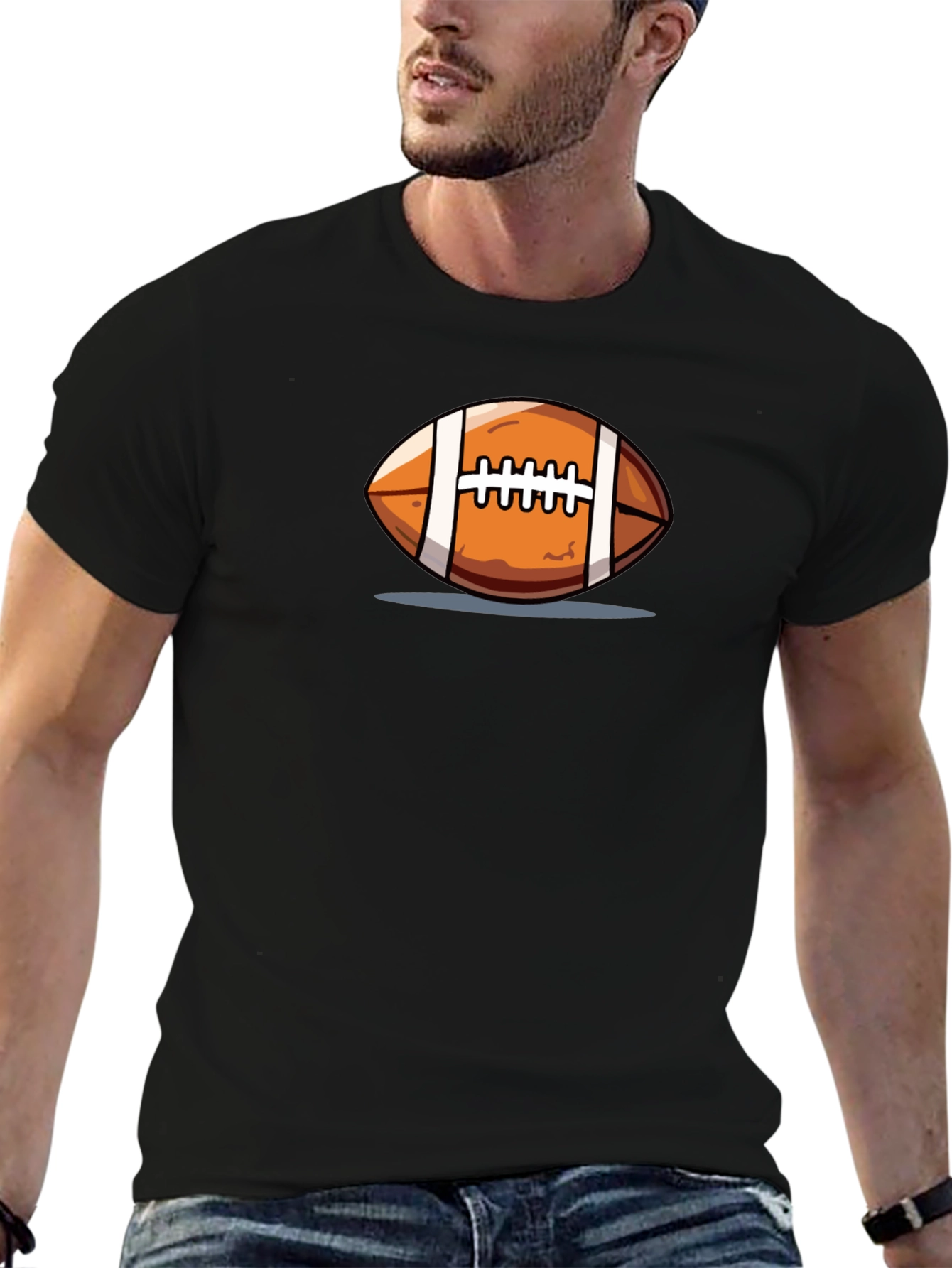 Football Graphic Black T-Shirt
