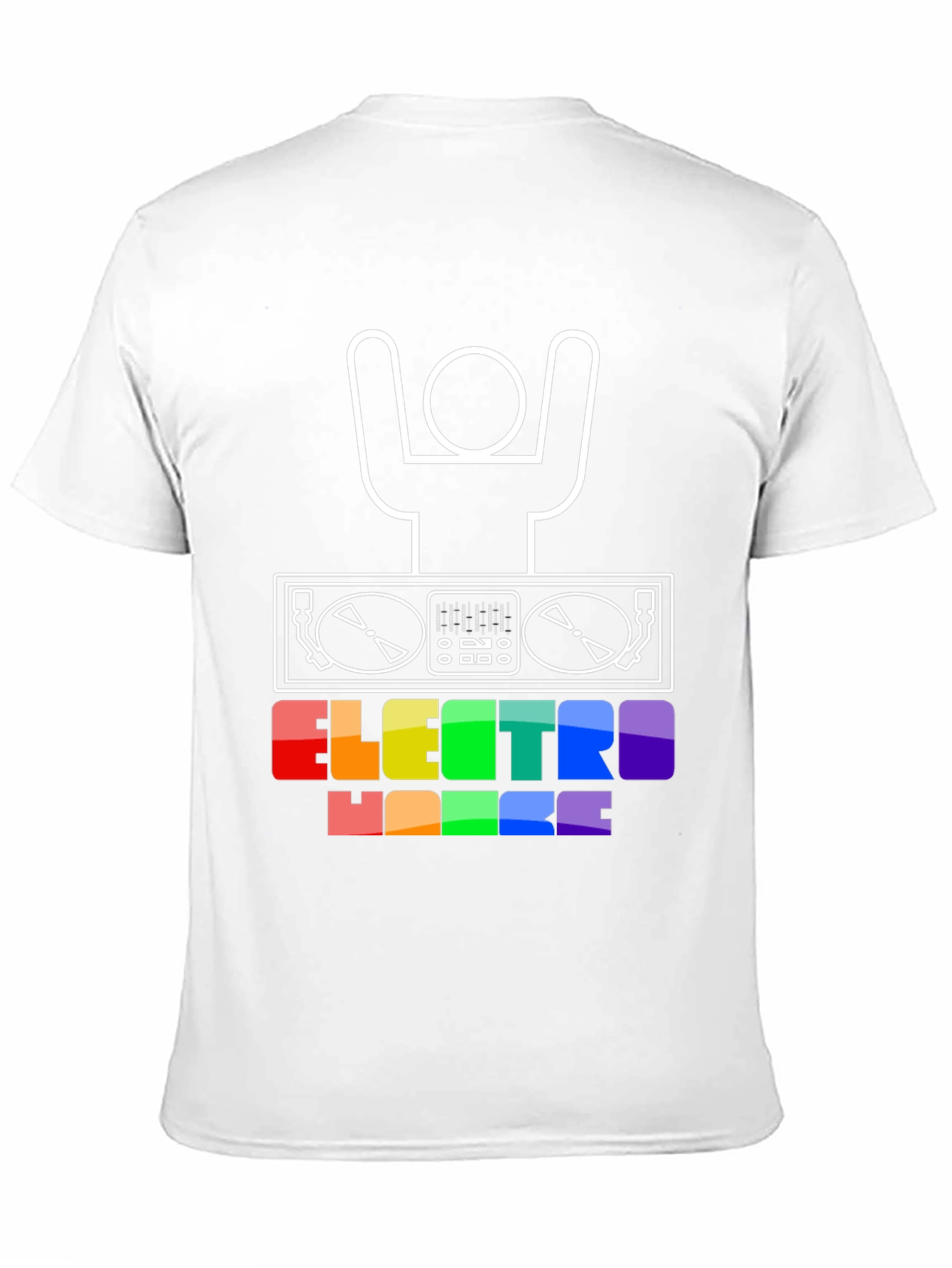 Electro House DJ T-Shirt - Rainbow Text Graphic Tee