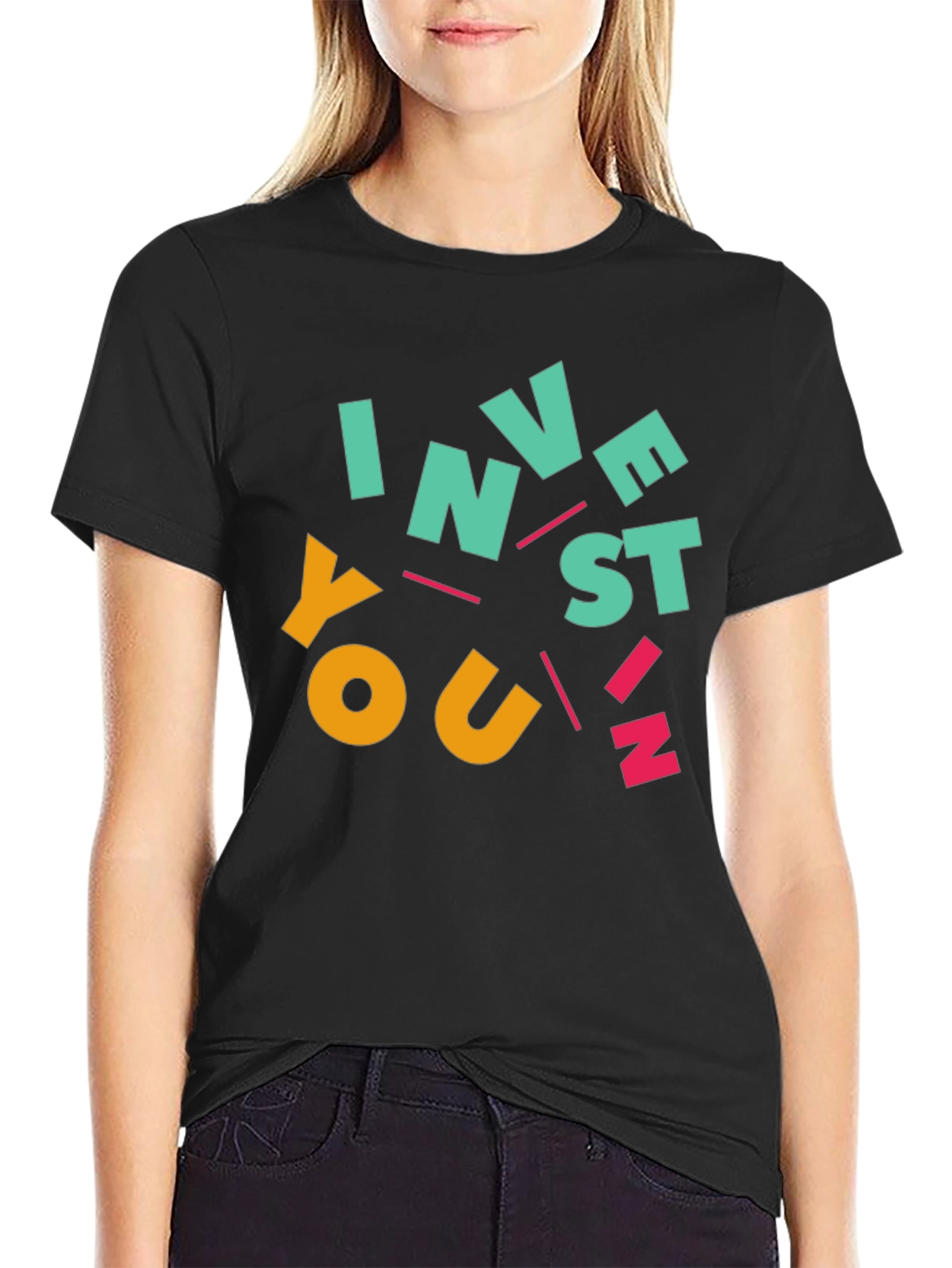 Invest In You Graphic Tee - Black Cotton T-Shirt