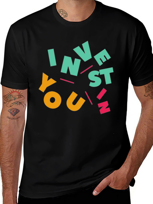Invest In You Graphic Tee - Black Cotton T-Shirt
