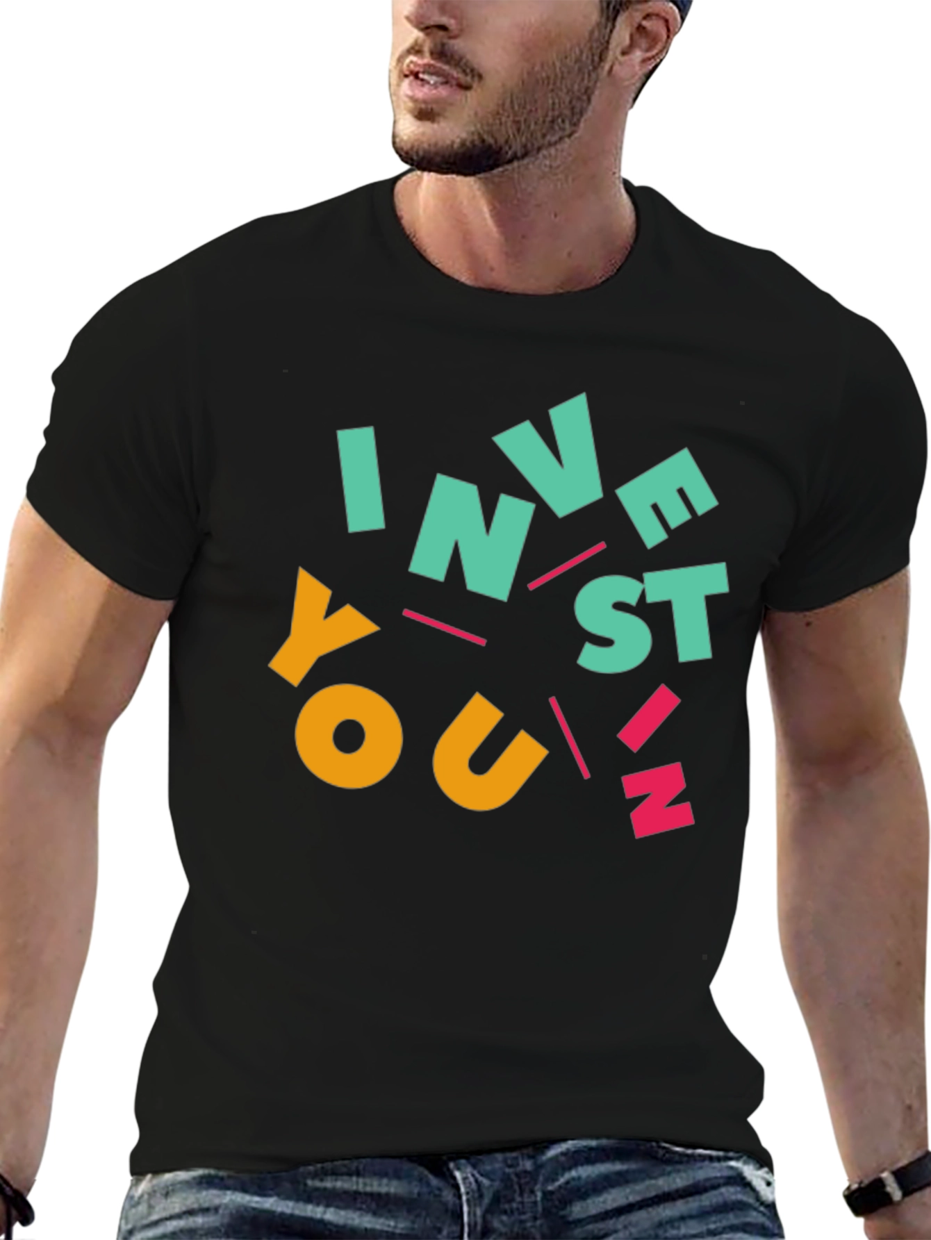 Invest In You Graphic Tee - Black Cotton T-Shirt