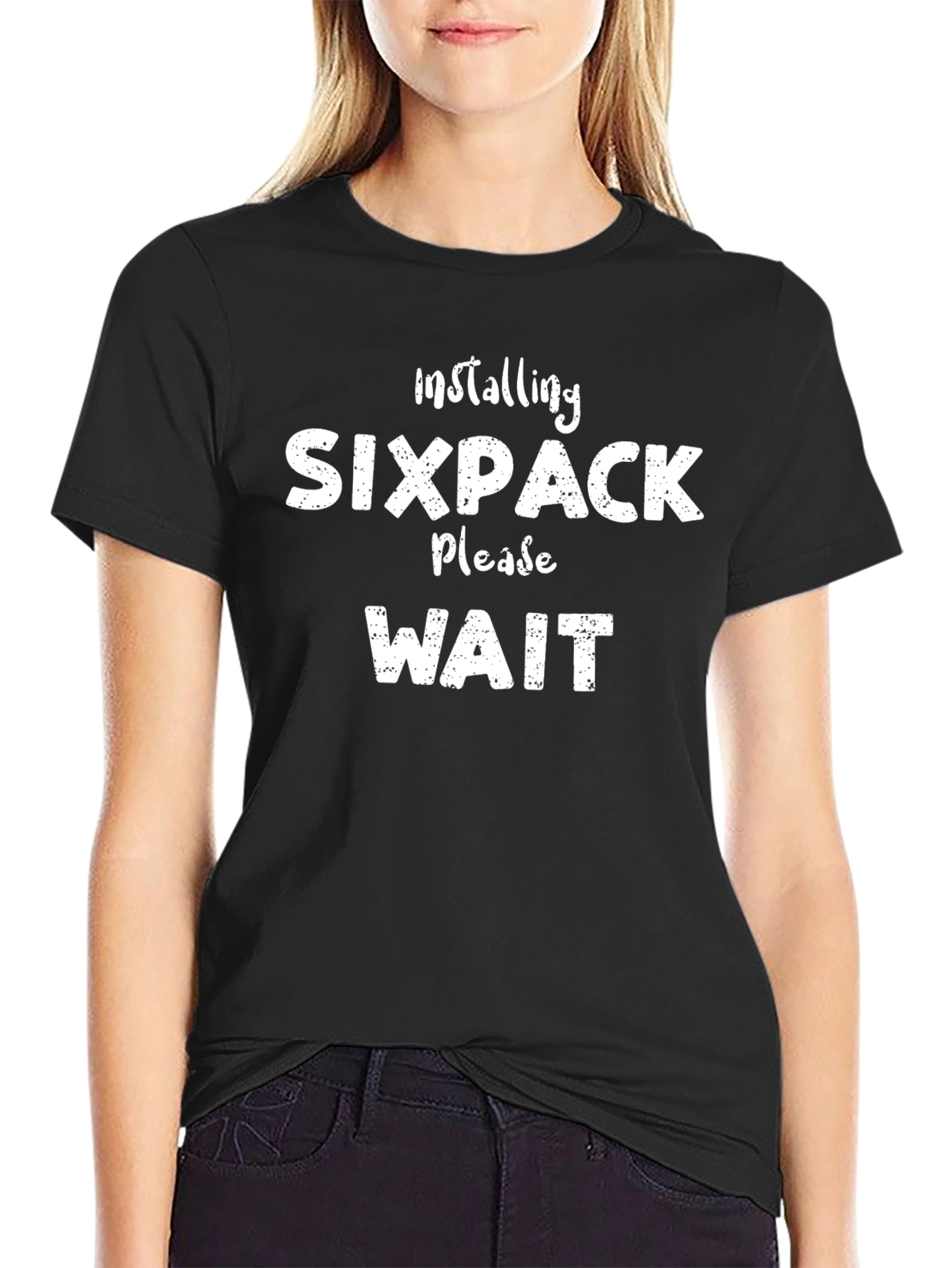 Installing Sixpack Please Wait Funny Mens T-Shirt