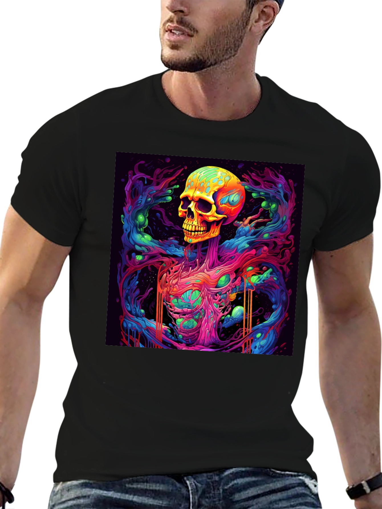 Vibrant Skull Graphic Tee - Unique Art Design