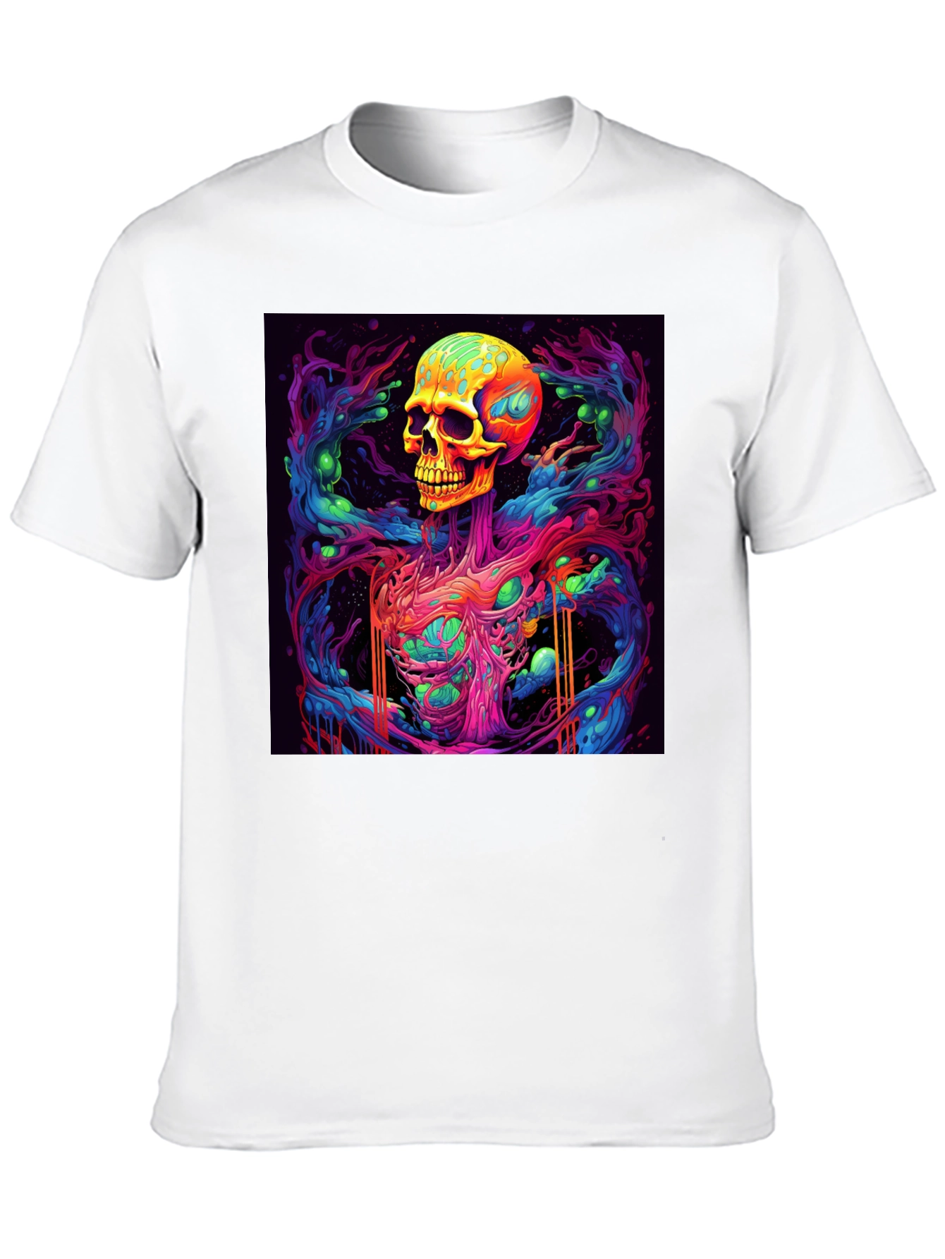 Vibrant Skull Graphic Tee - Unique Art Design