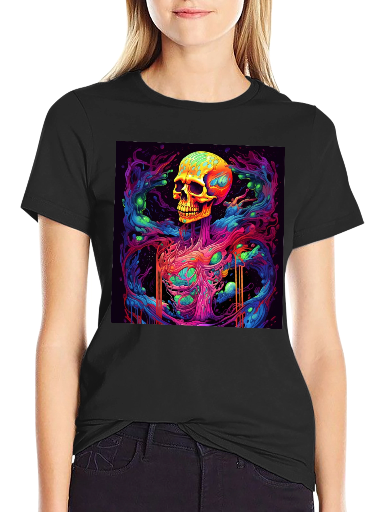 Vibrant Skull Graphic Tee - Unique Art Design