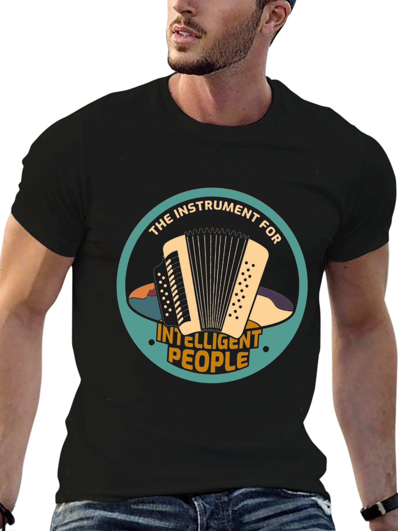 Accordion Instrument Intelligent People T-Shirt