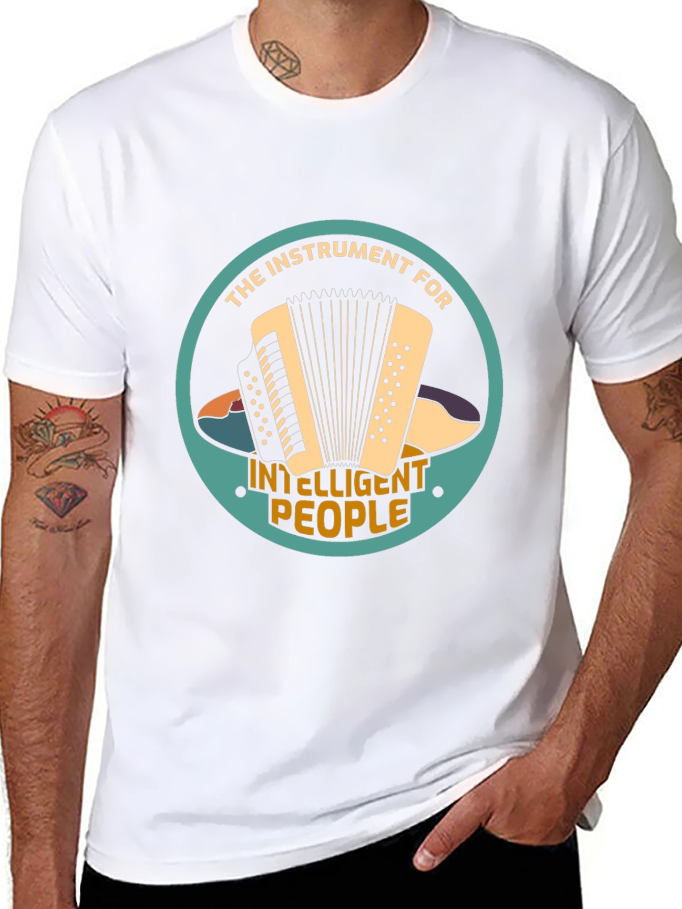 Accordion Instrument Intelligent People T-Shirt