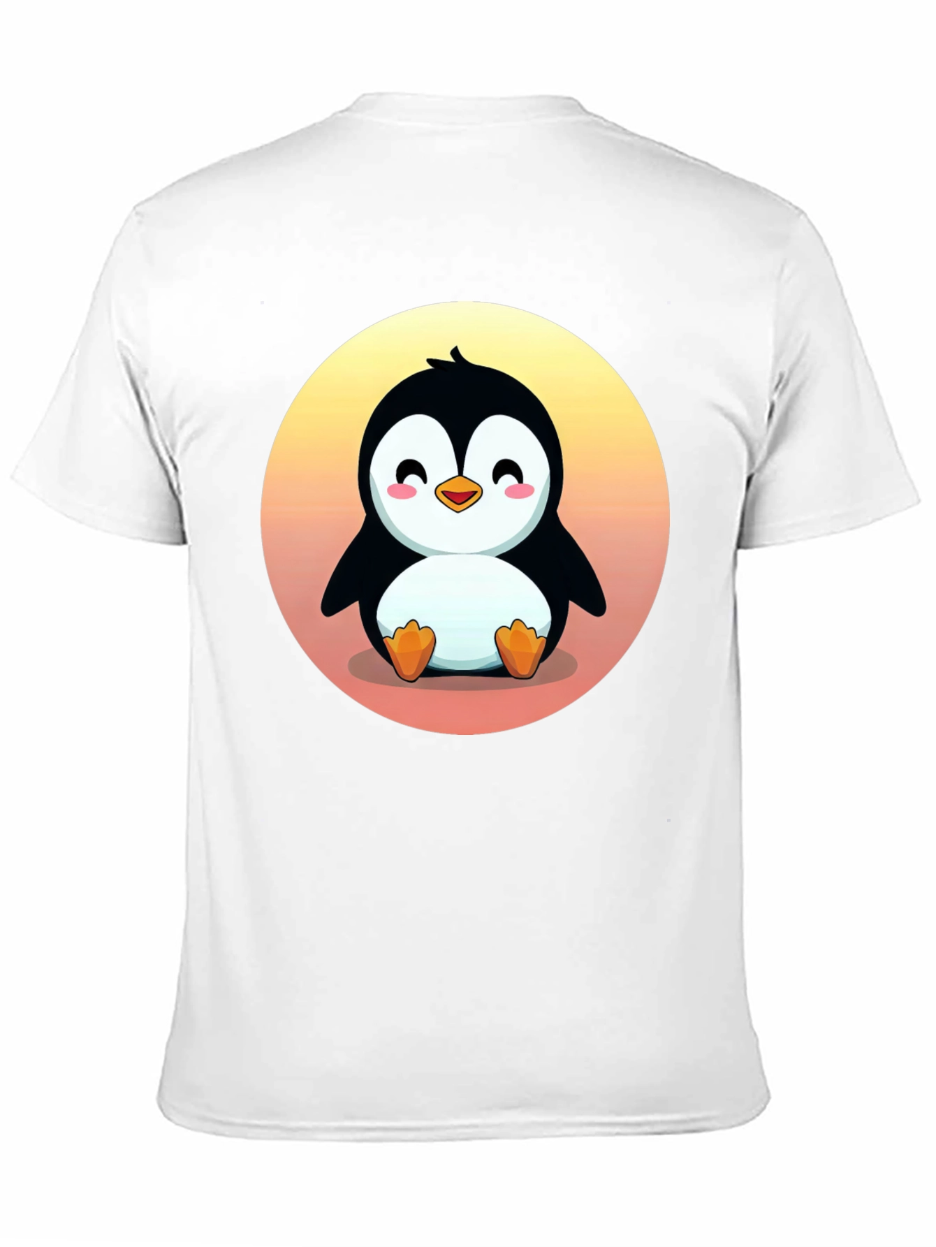 Cute Penguin Graphic Print Black T-Shirt